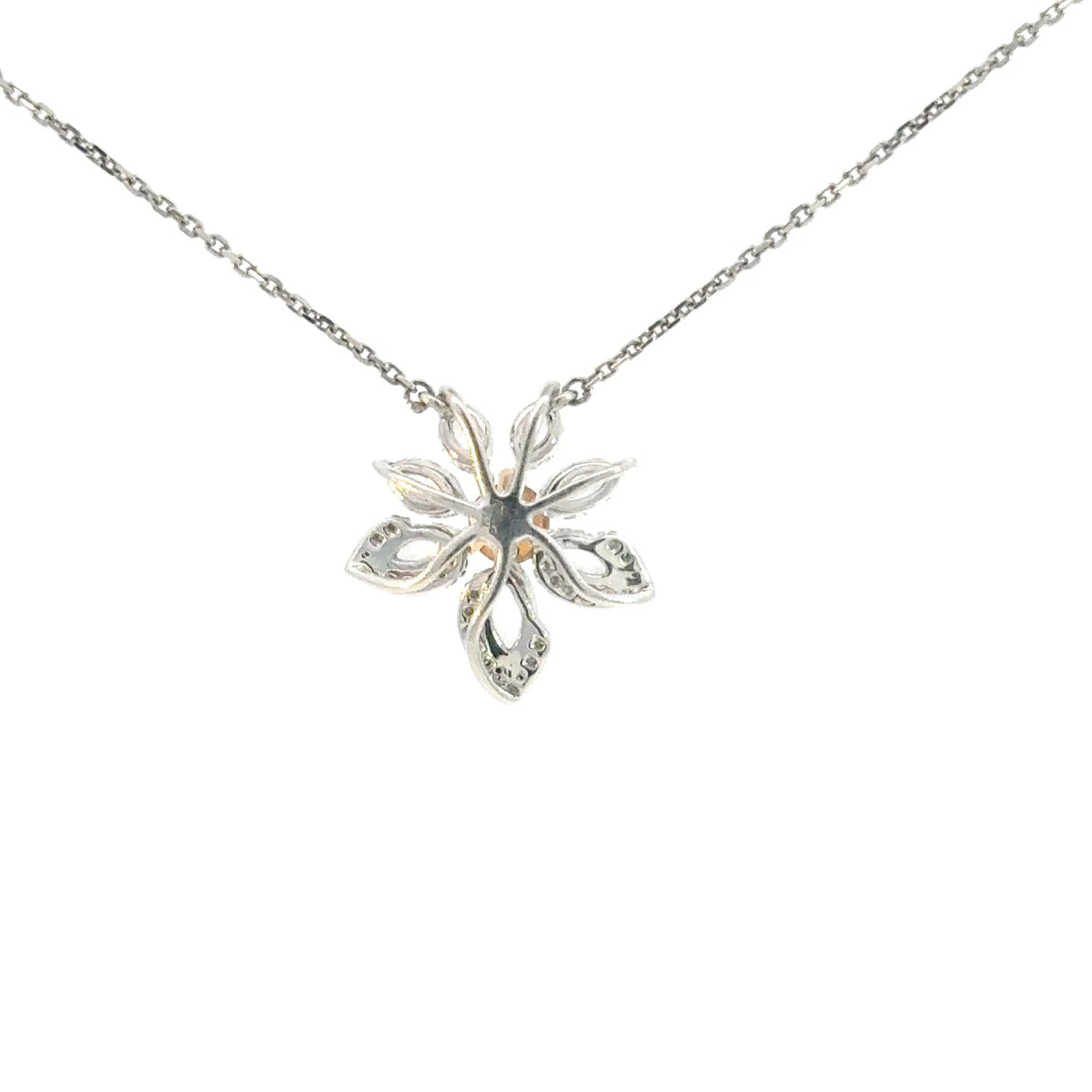 【限定1点】オレンジダイヤモンド/ダイヤモンド プラチナネックレス(FVYO/0.271ct/グレーディングレポート付/4月誕生石)《JPDD2107》
