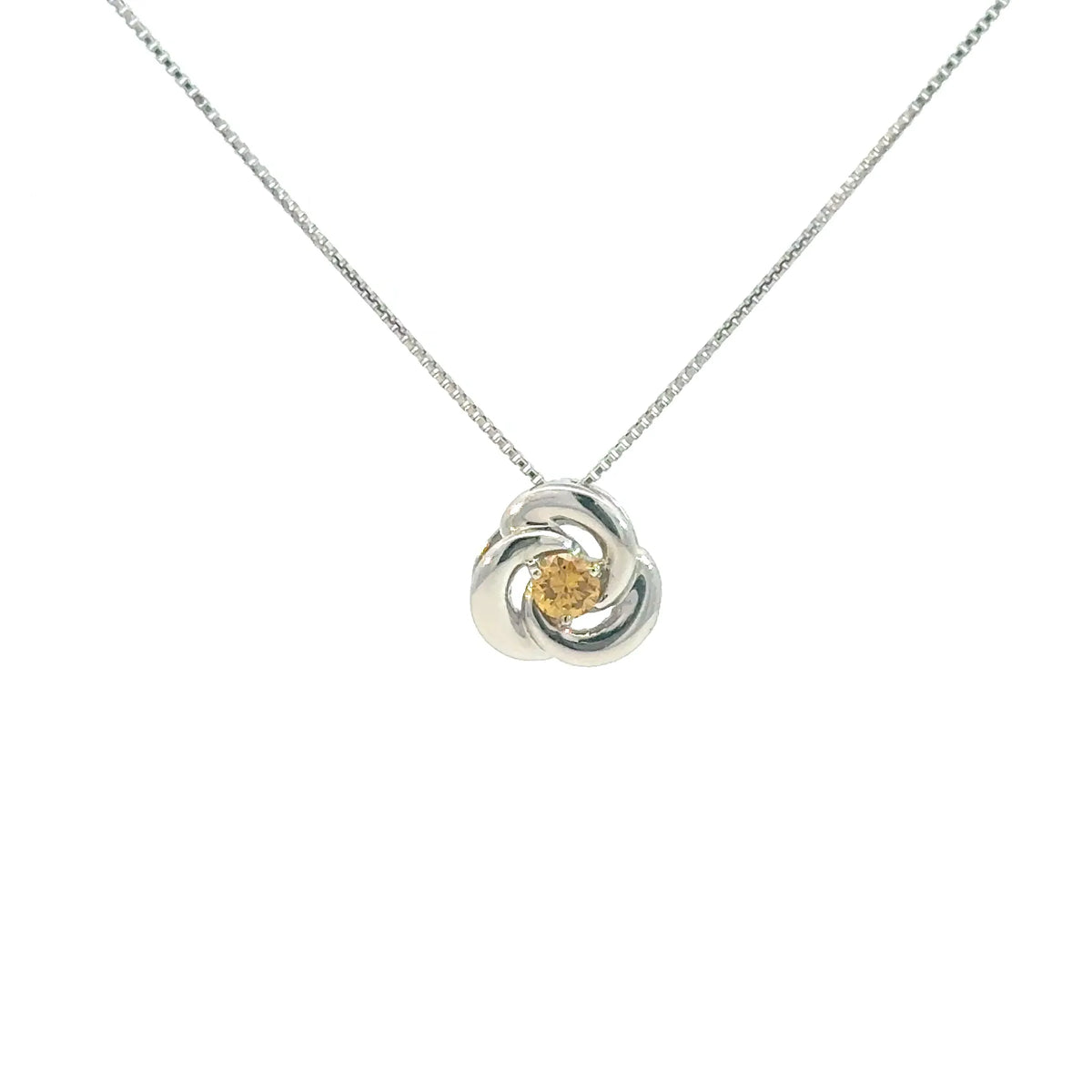 【限定1点】イエローダイヤモンド プラチナネックレス(FDOY/0.115ct/グレーディングレポート付/4月誕生石)《JPDD2113》