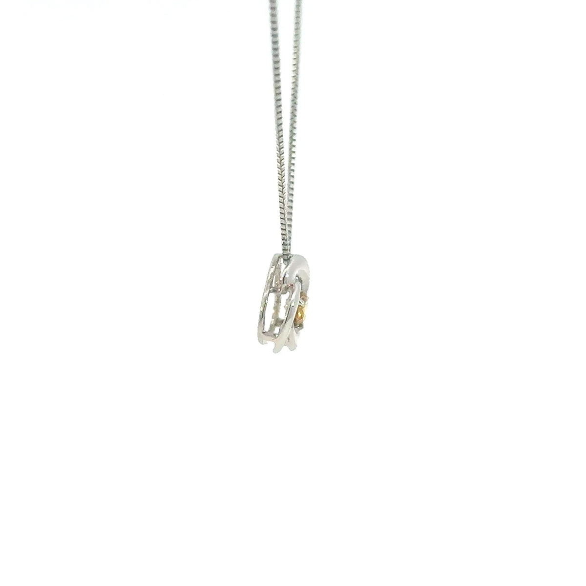 【限定1点】イエローダイヤモンド プラチナネックレス(FDOY/0.115ct/グレーディングレポート付/4月誕生石)《JPDD2113》