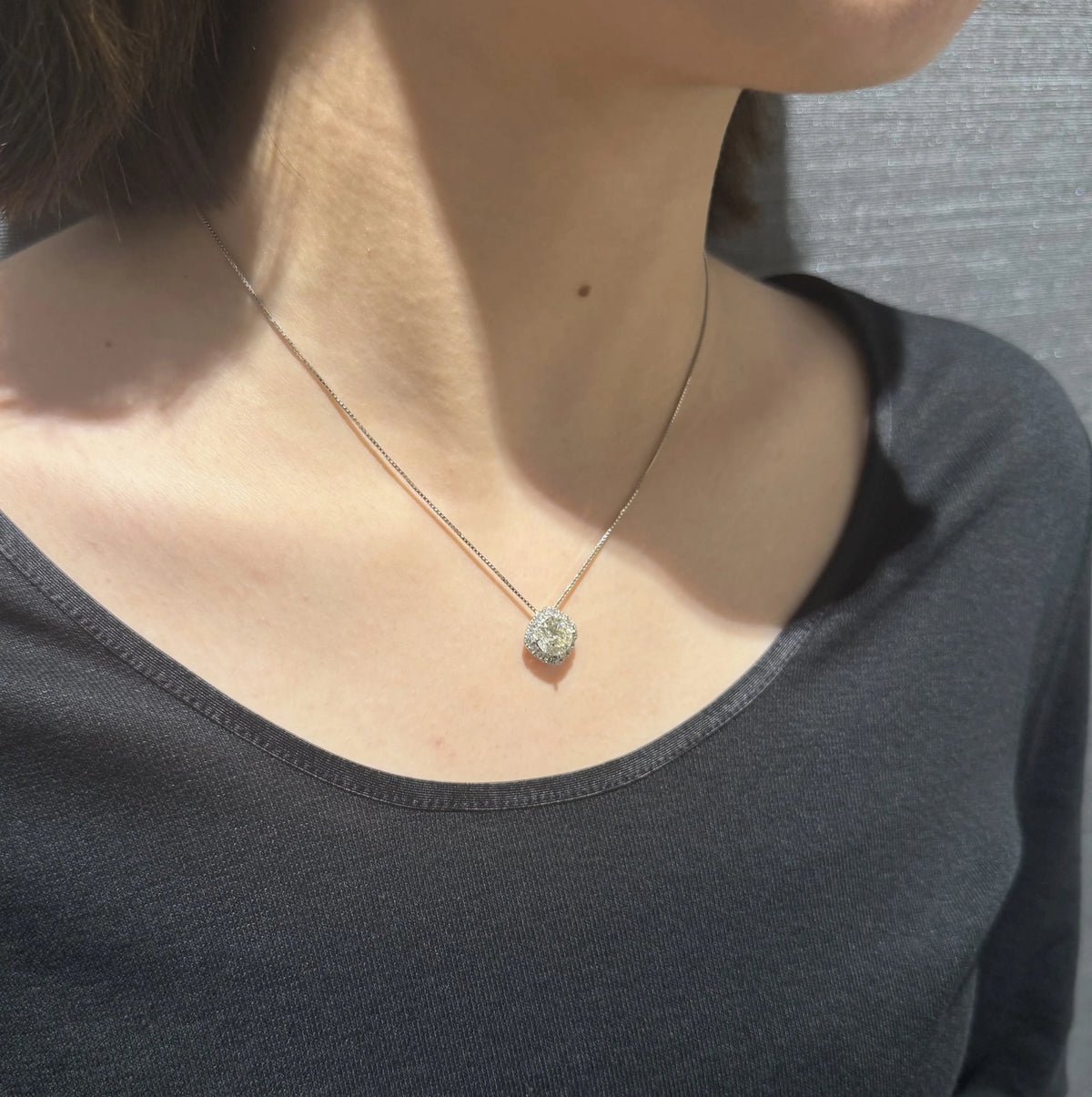 【限定1点】ダイヤモンド プラチナネックレス(2.143ct/M/SI2/GOOD/グレーディングレポート付/4月誕生石)《JPDD2122》