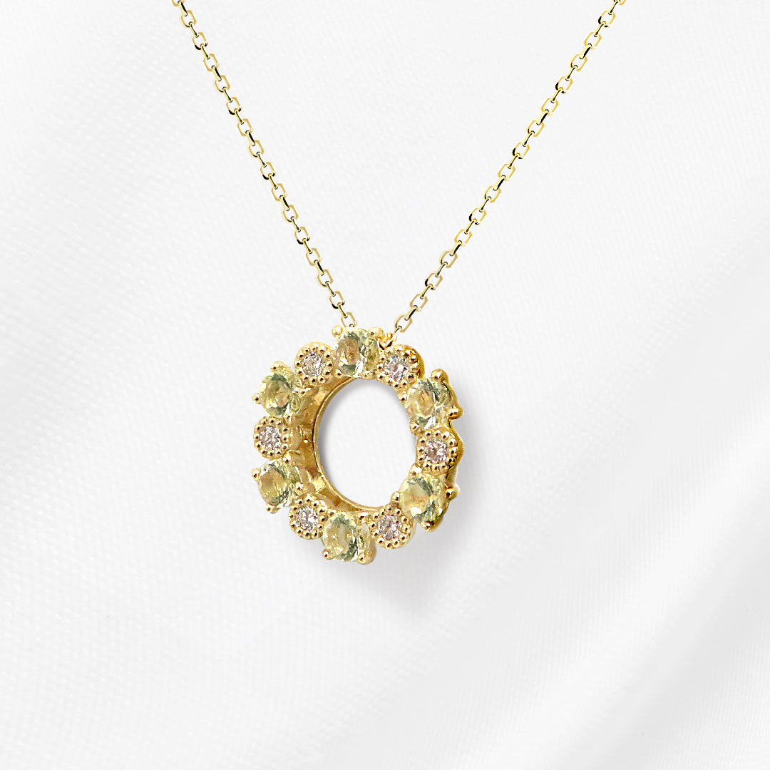 【限定4点】ハイアライトオパール/ダイヤモンド K18ネックレス(10月誕生石)《JPDN1939》