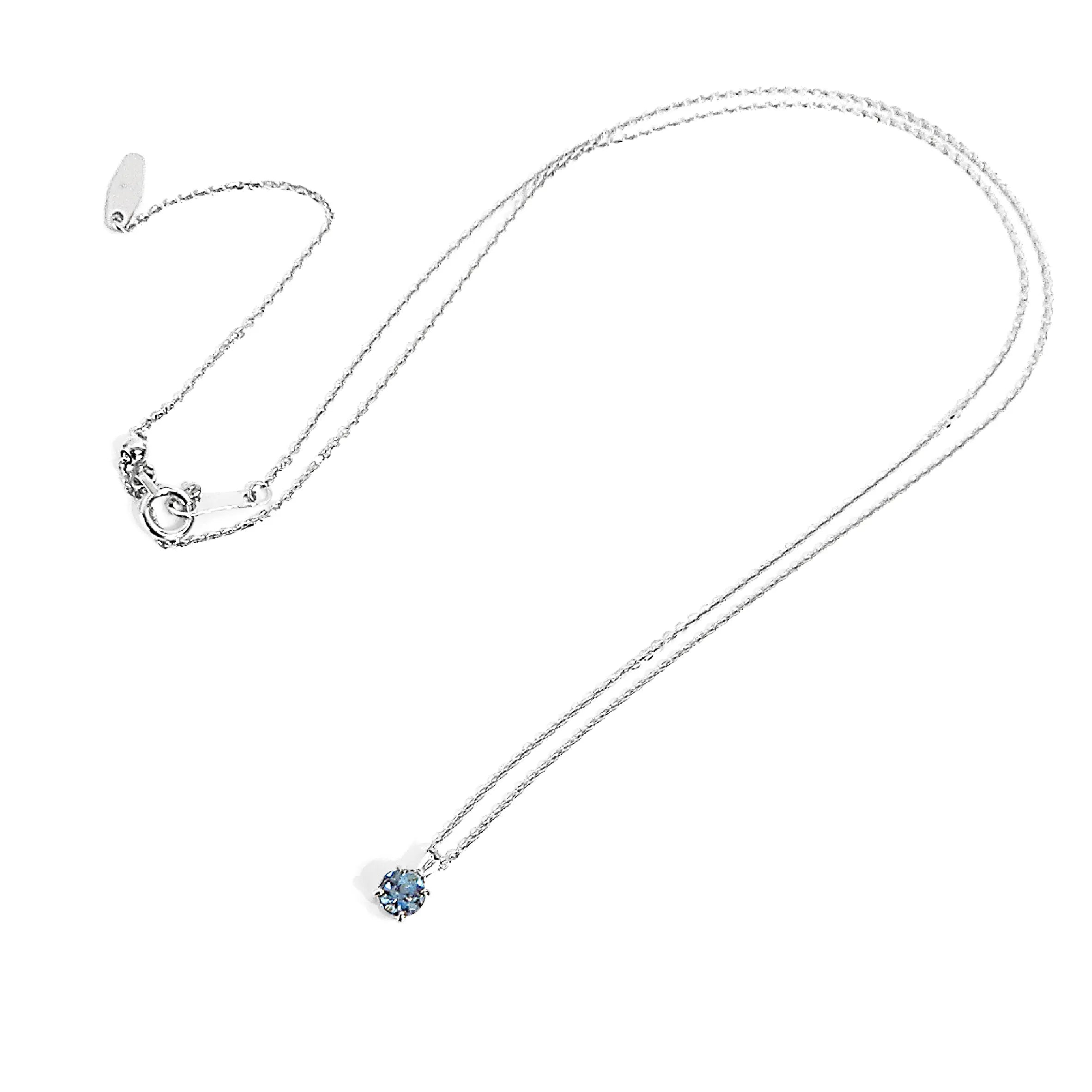 【限定1点】アクアマリン/ダイヤモンド プラチナネックレス(0.269ct/サンタマリアカラー/3月誕生石/鑑別書付き)《JPDN1958》