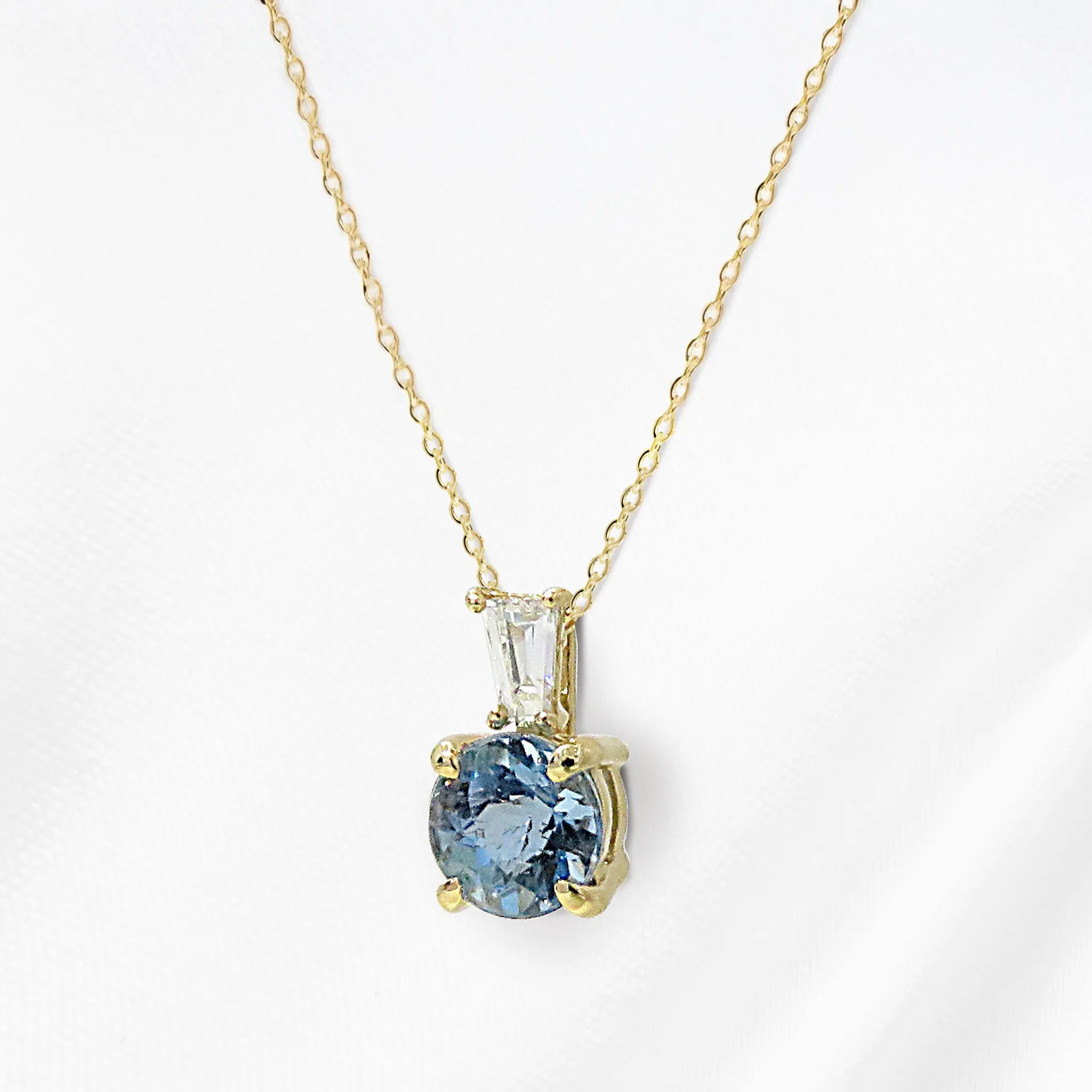 【限定3点】アクアマリン/ダイヤモンド K18ネックレス(0.25ctUP/サンタマリアカラー/3月誕生石/鑑別書付き)《JPDN1959》