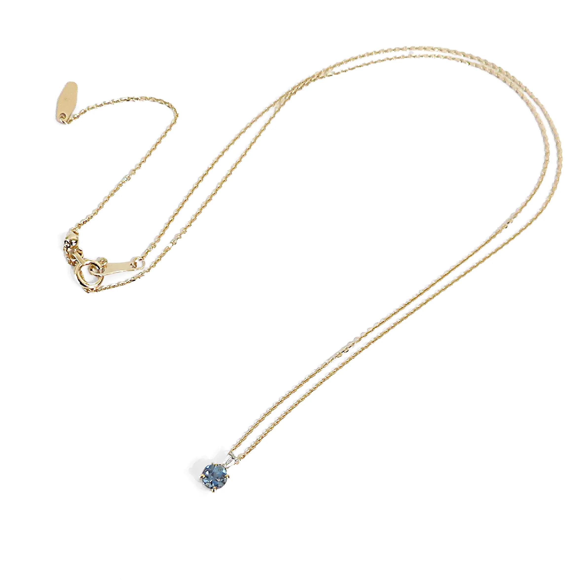 【限定3点】アクアマリン/ダイヤモンド K18ネックレス(0.25ctUP/サンタマリアカラー/3月誕生石/鑑別書付き)《JPDN1959》