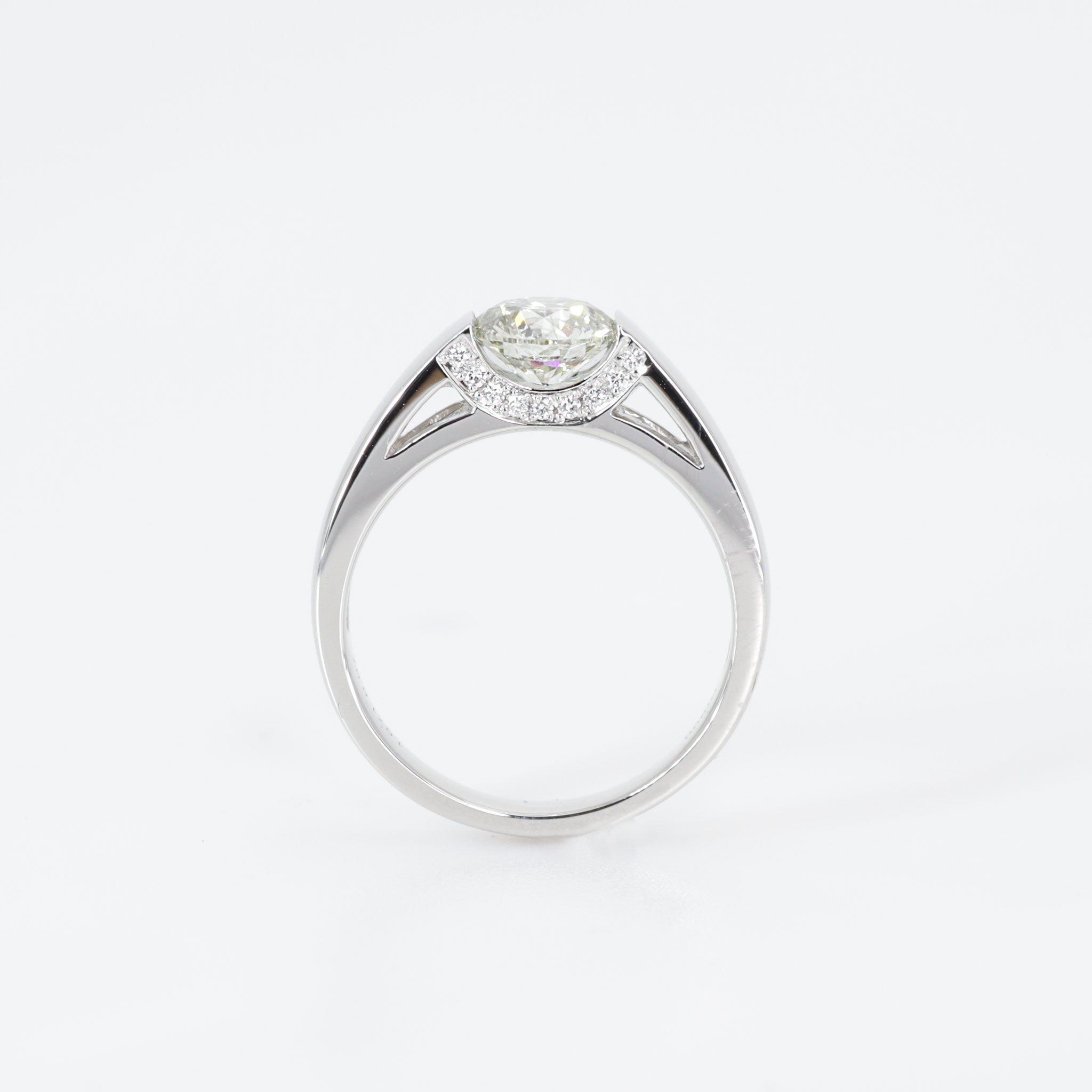 ダイヤモンド プラチナリング(1.0カラット/一粒/4月誕生石/グレーディングレポート付き)《JRGD1081》