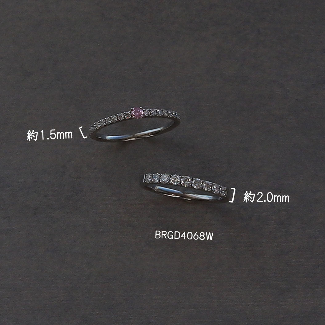 【限定1点】ピンクダイヤモンド プラチナリング(TINSEL ETERNITY/0.057カラット/Fancy Intense Pink/SI2/ラウンドブリリアント/4月誕生石/鑑定書付)《JRGD1634》