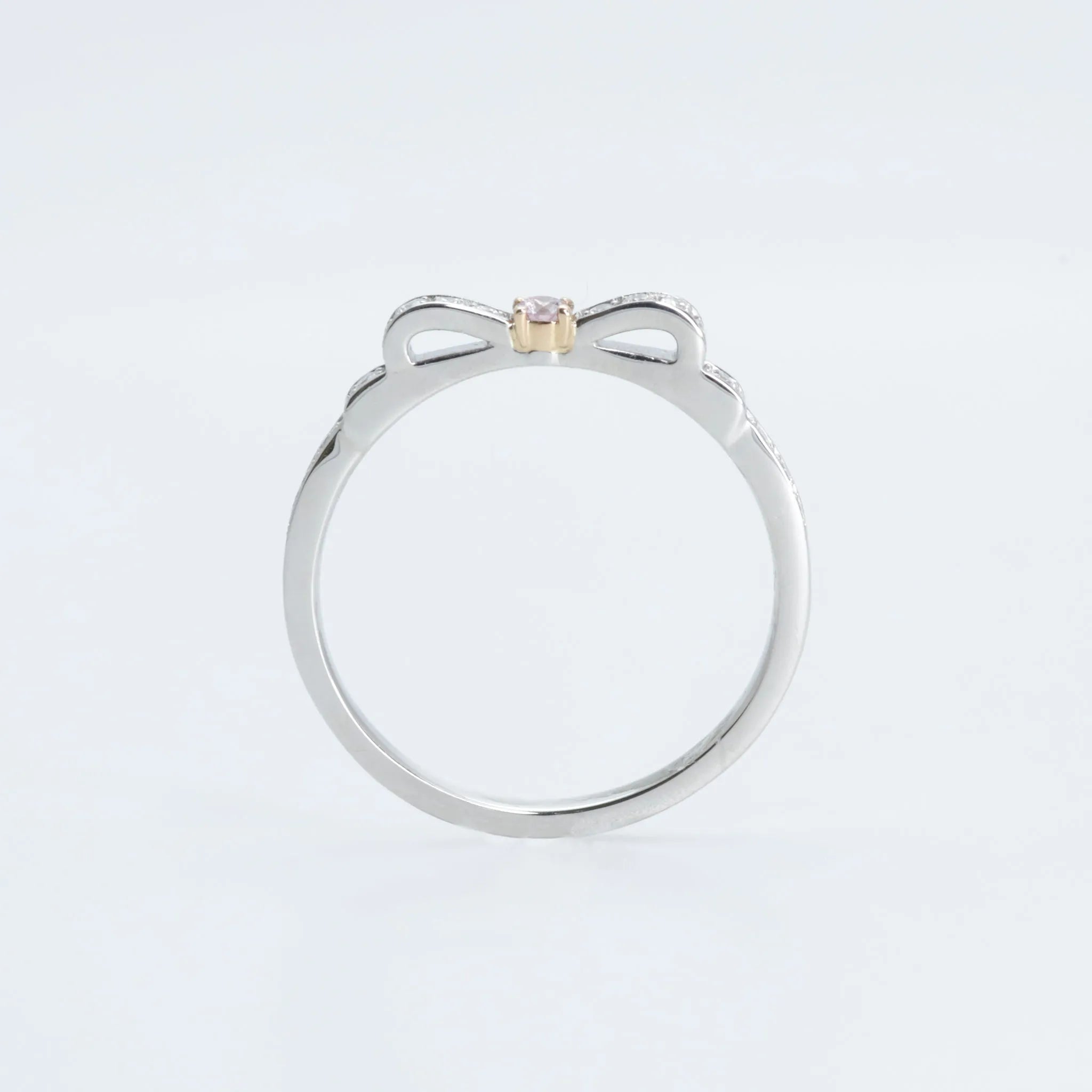 ピンクダイヤモンド/ダイヤモンド プラチナ /K18リング(アーガイル/リボンモチーフ/4月誕生石/アーガイルカード付き)《JRGD1783》