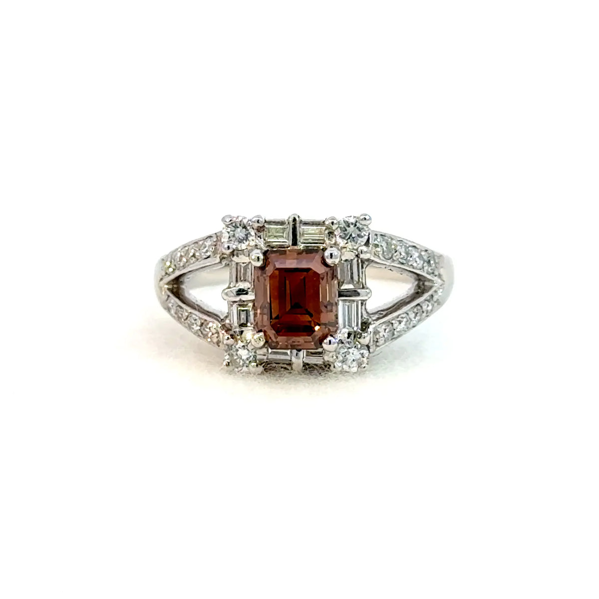 【限定1点】ブラウンダイヤモンド プラチナリング(1.402ct/グレーディングレポート付/4月誕生石)《JRGD2104》