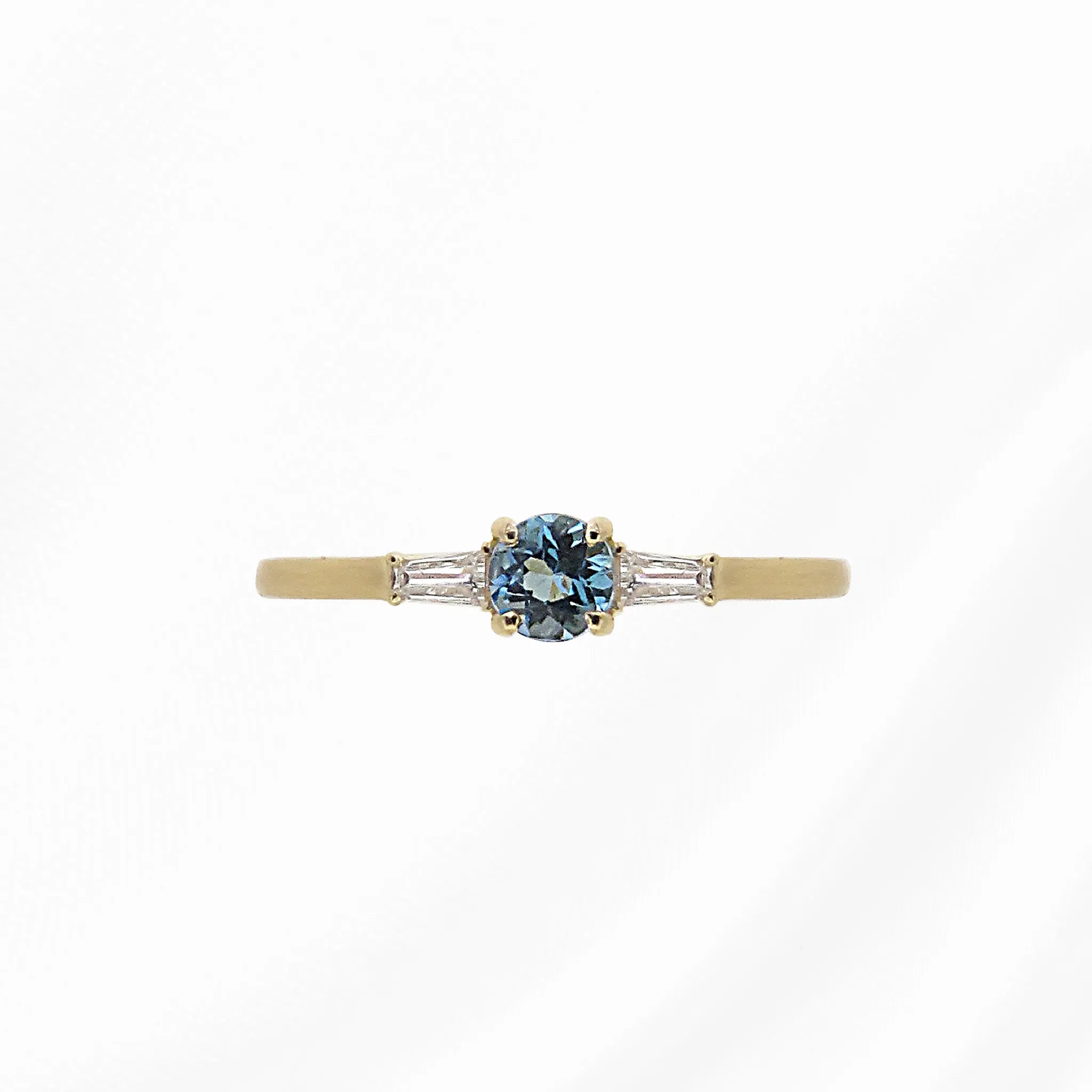 【限定2点】アクアマリン/ダイヤモンド K18マットリング(0.25ctUP/サンタマリアカラー/3月誕生石/鑑別書付き)《JRGN1959》