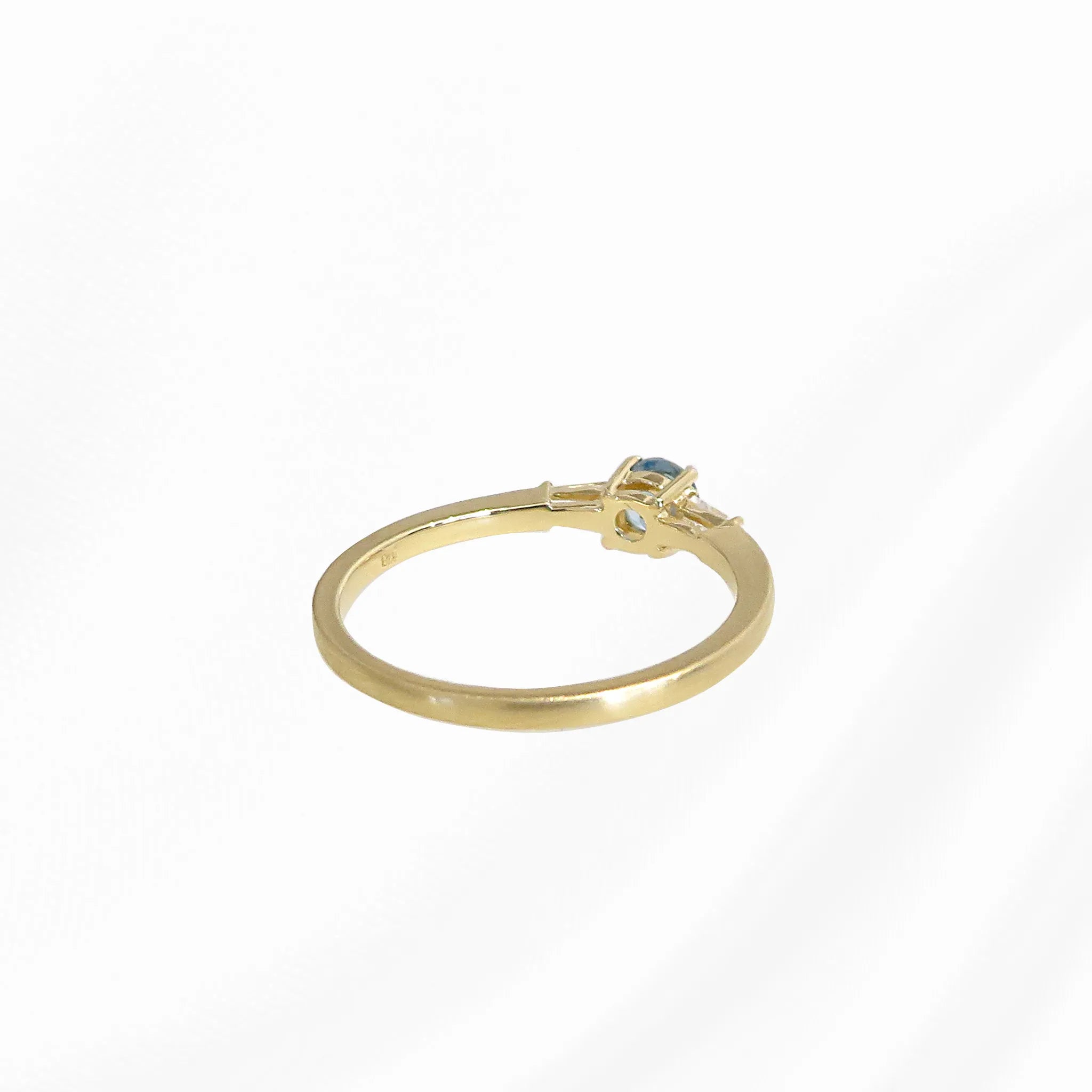 【限定2点】アクアマリン/ダイヤモンド K18マットリング(0.25ctUP/サンタマリアカラー/3月誕生石/鑑別書付き)《JRGN1959》