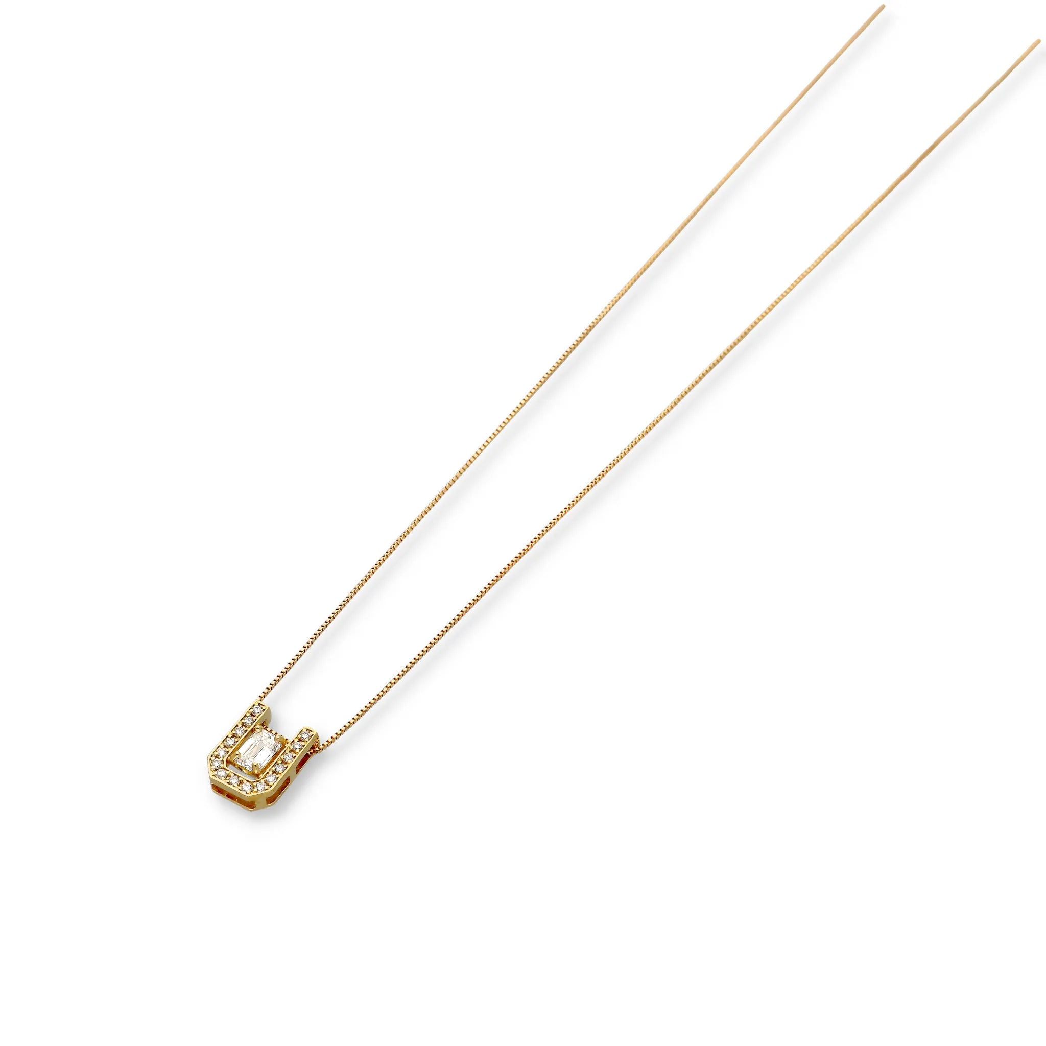 ダイヤモンド K18ネックレス(0.30カラット/Dカラー/IF/エメラルドカット/4月誕生石/グレーディングレポート付き)《KPDD0470》