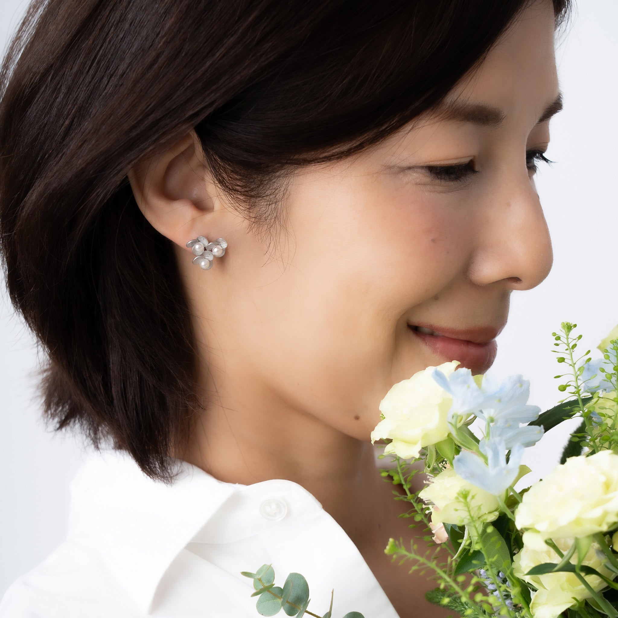 パール シルバーピアス(アコヤ真珠/6月誕生石)《M0010008》