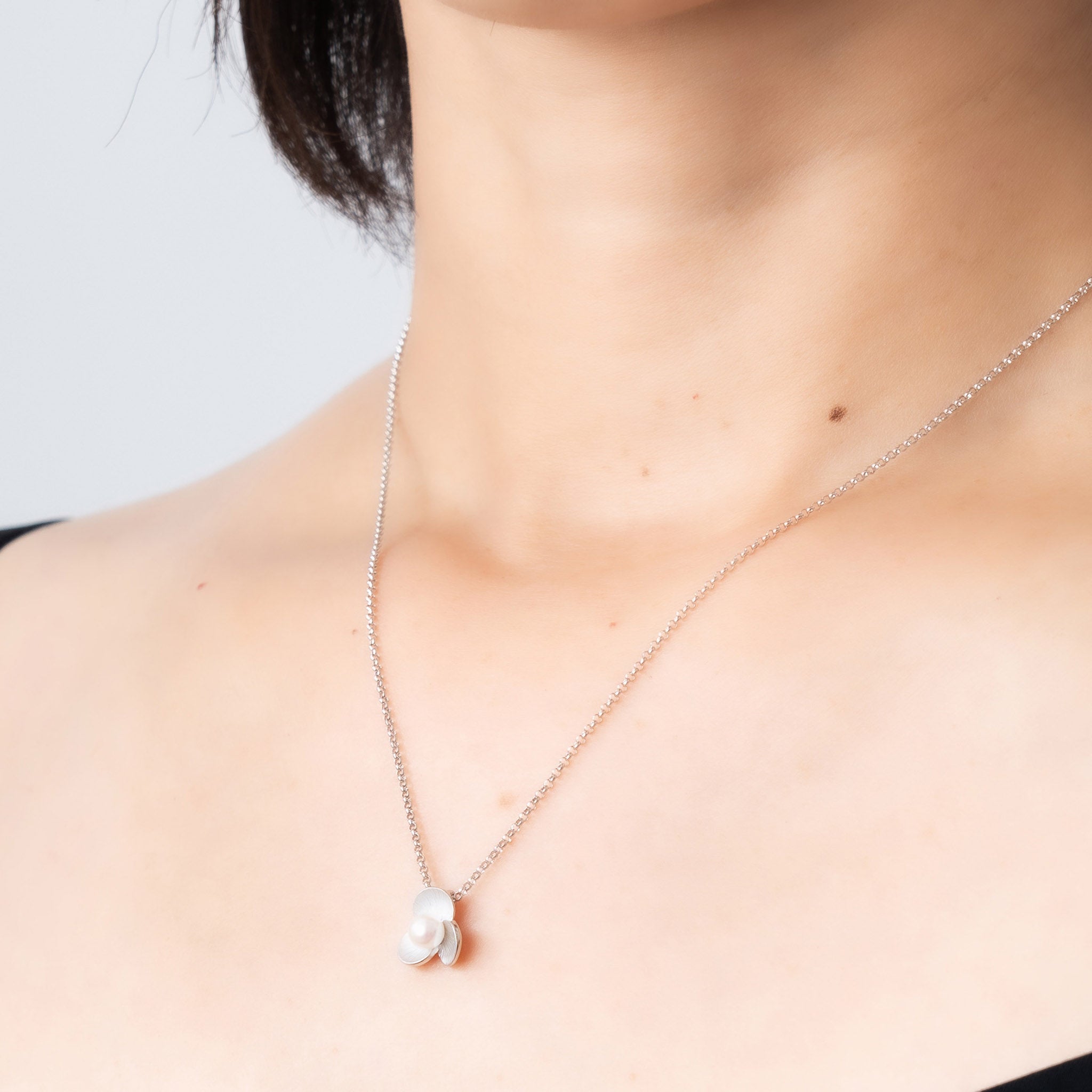 パール シルバーネックレス(アコヤ真珠/6月誕生石)《M0010012》