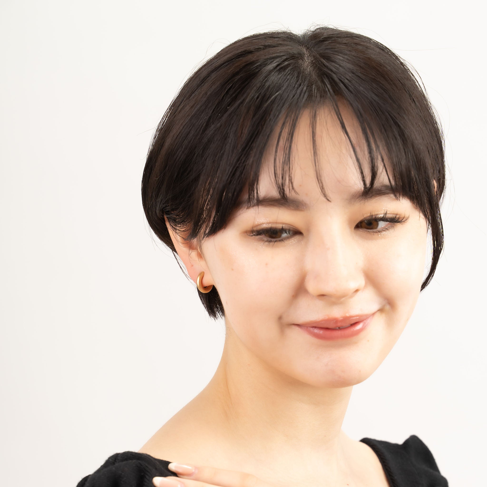 シルバーイヤリング(フープ/艶消し)《M0010020》