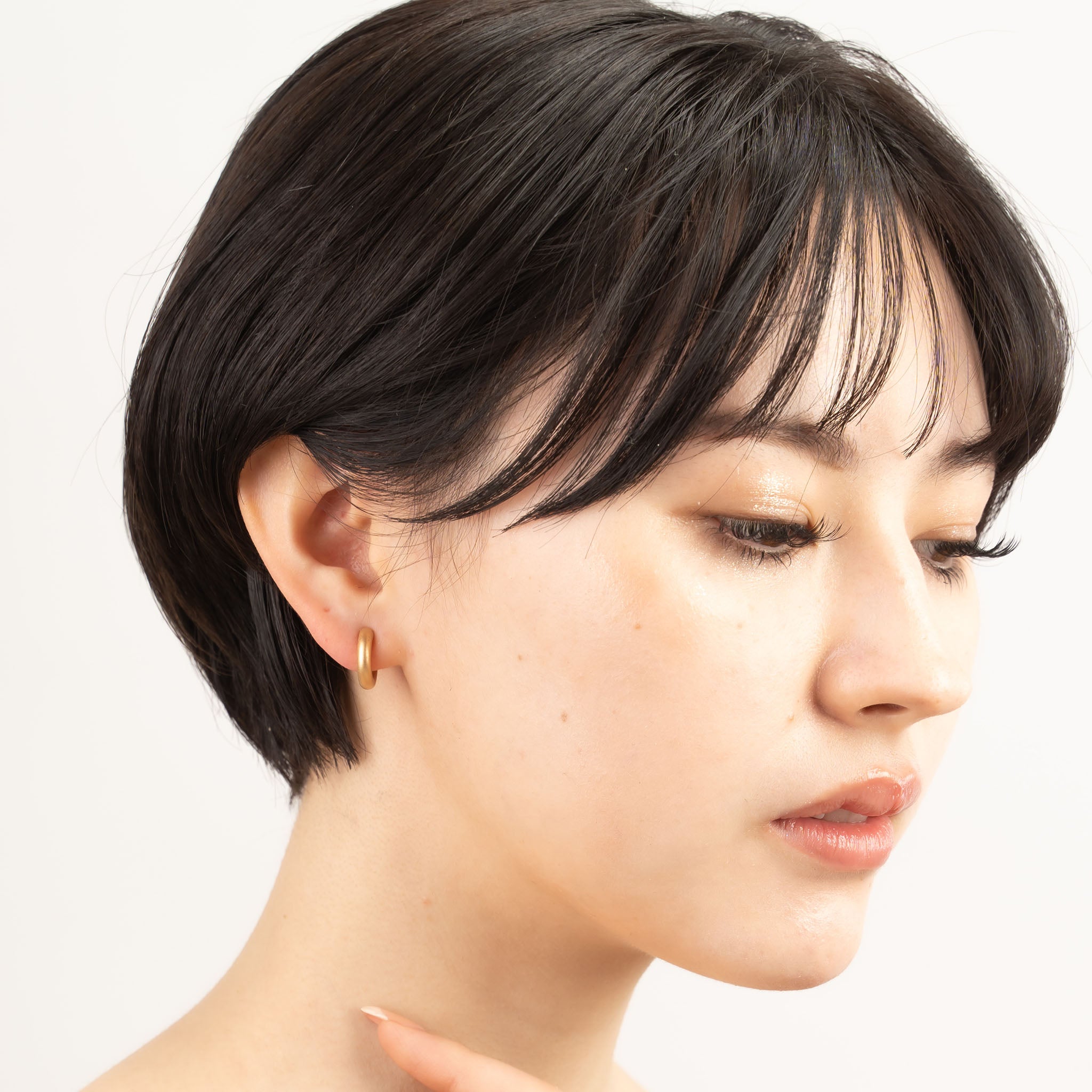 シルバーイヤリング(フープ/艶消し)《M0010020》