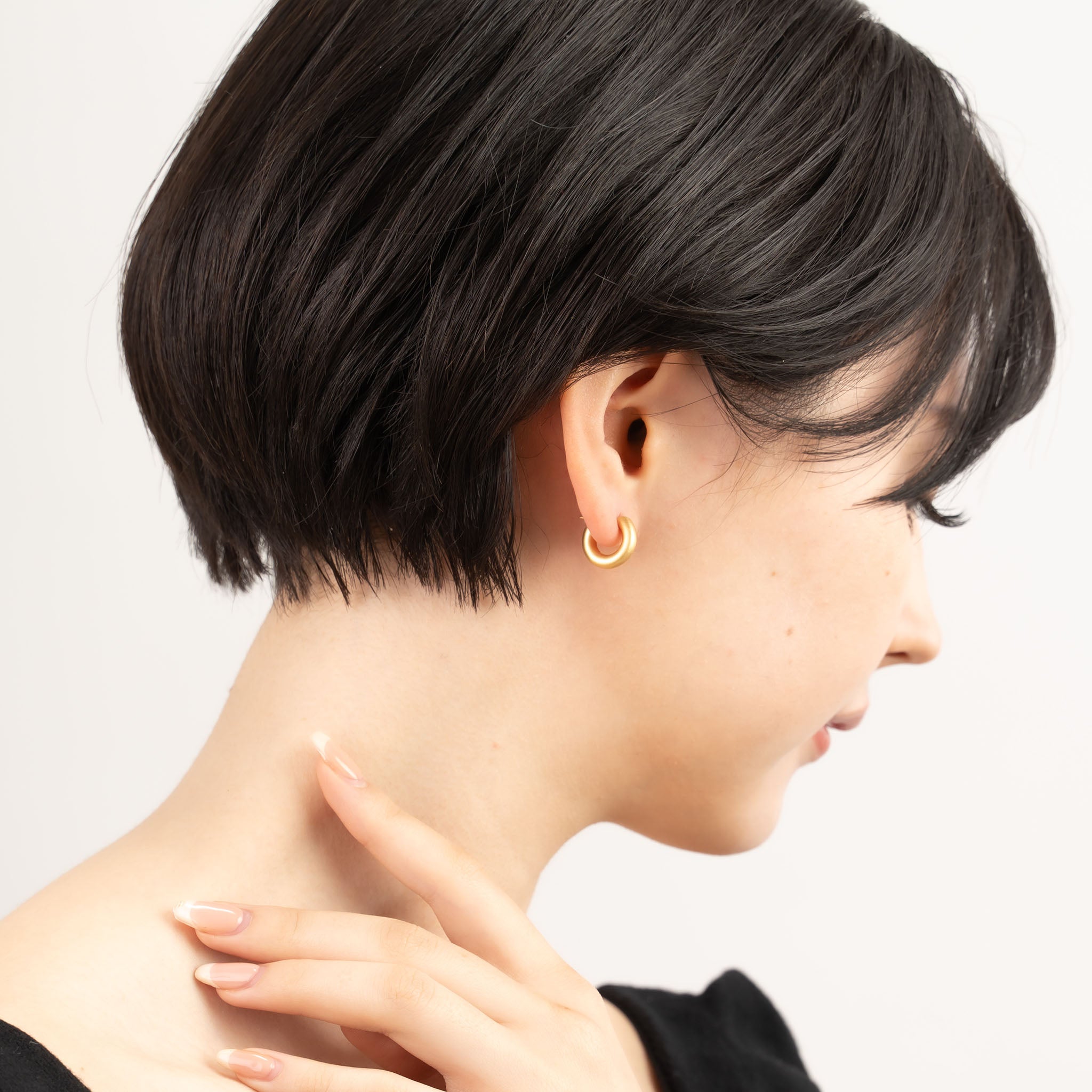 シルバーピアス(フープ/艶消し)《M0010023》