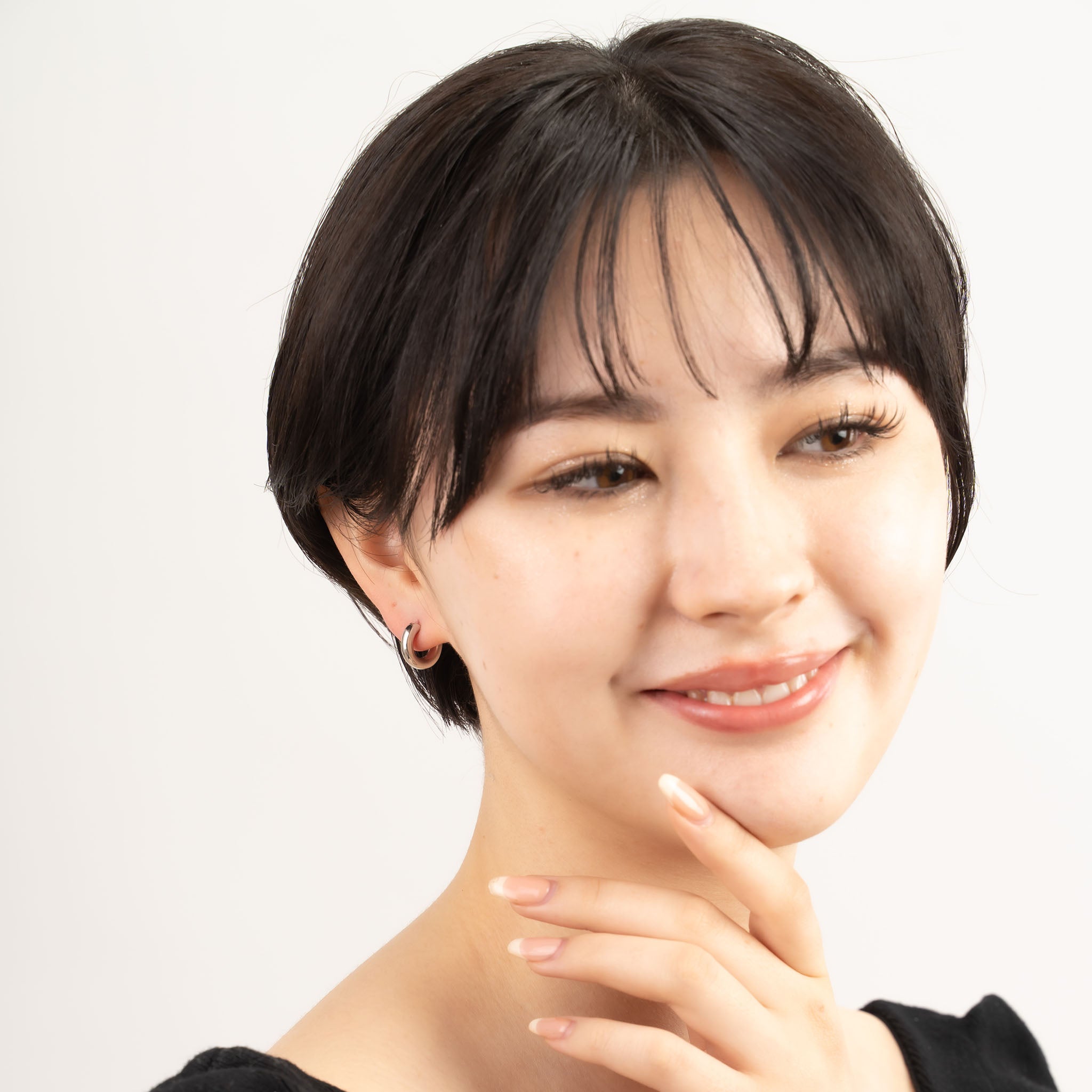 シルバーピアス(フープ/鏡面)《M0010025》