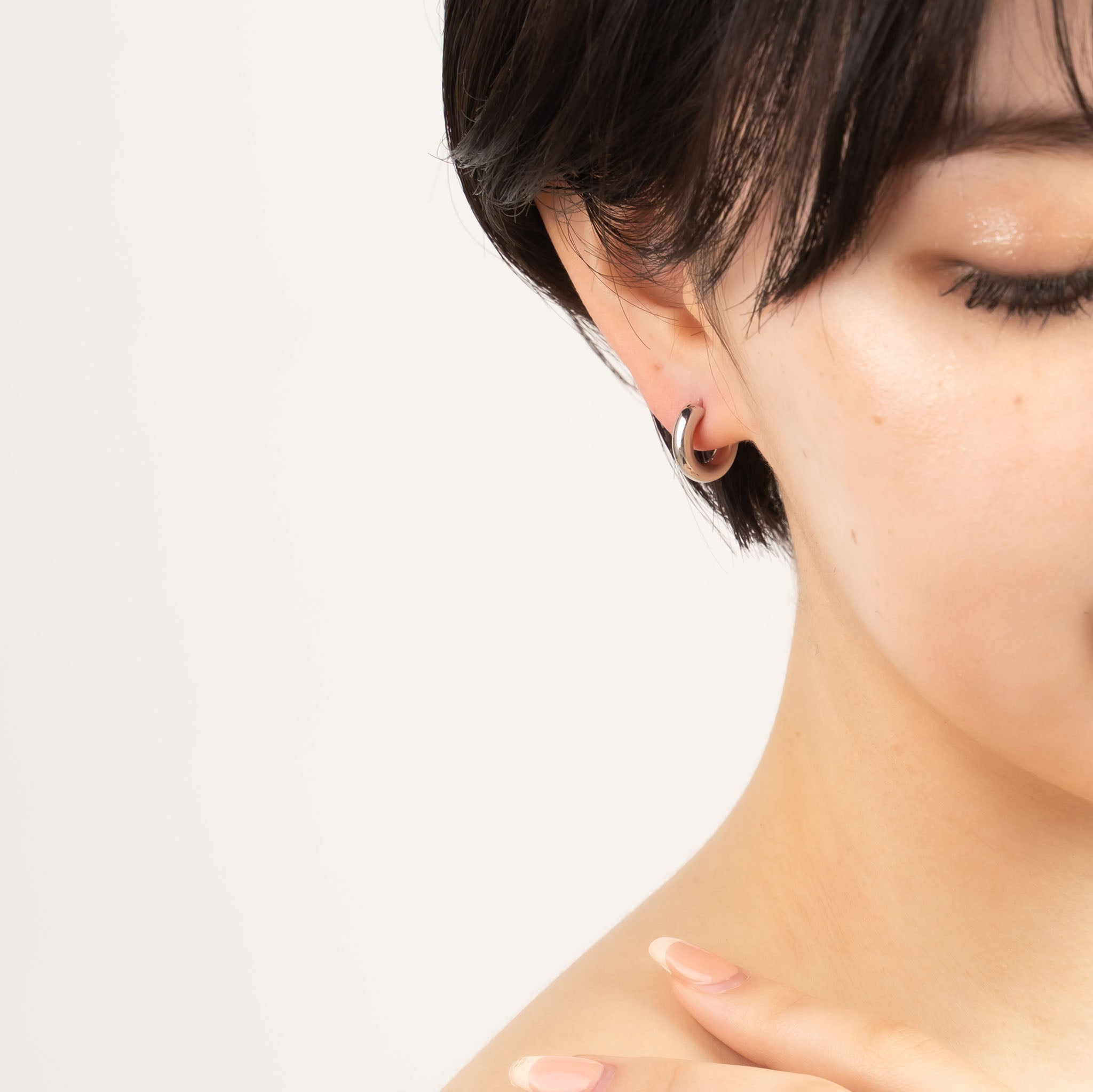 シルバーピアス(フープ/鏡面)《M0010025》