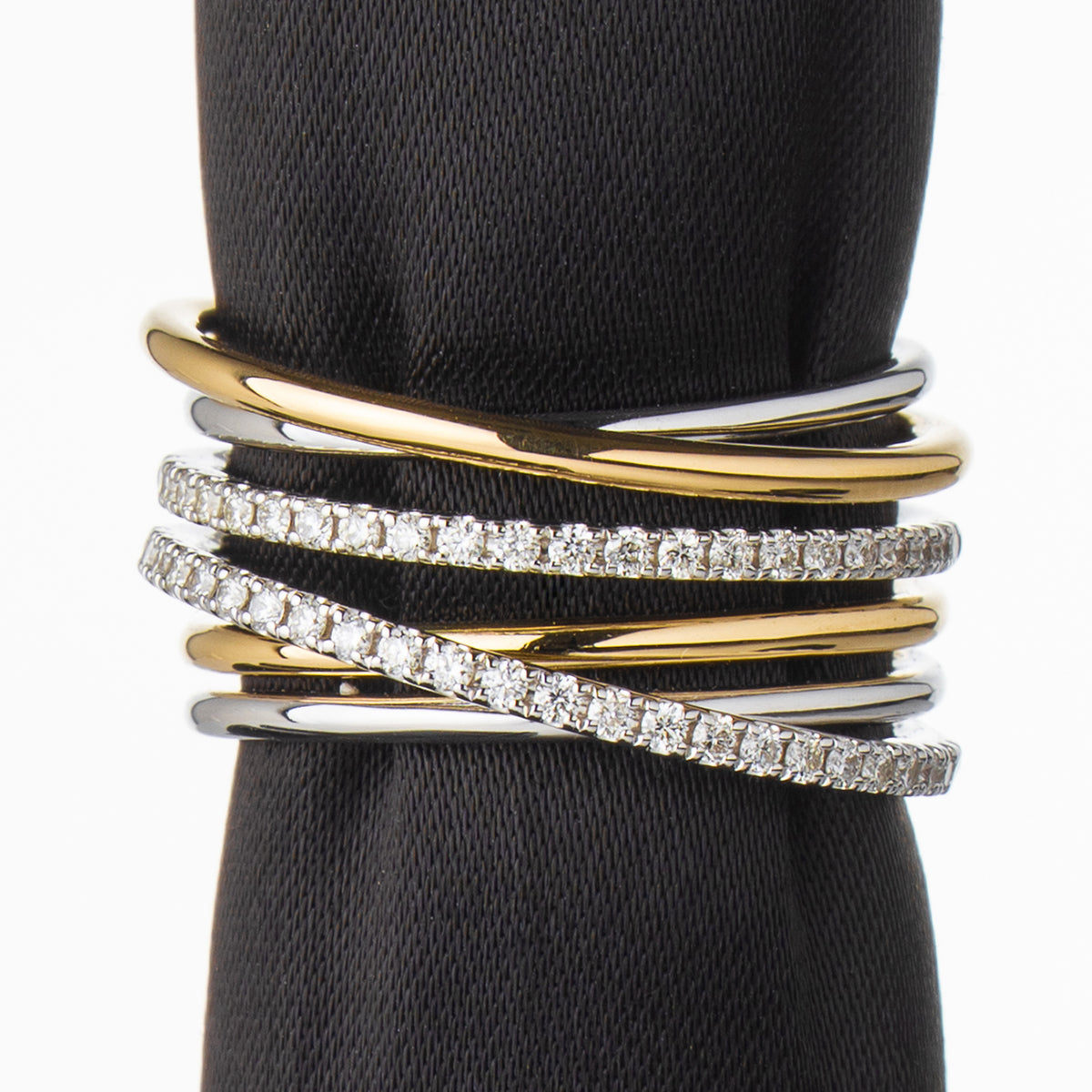 ダイヤモンド シルバー/K18リング(コンビカラー/4月誕生石)《M0010086》