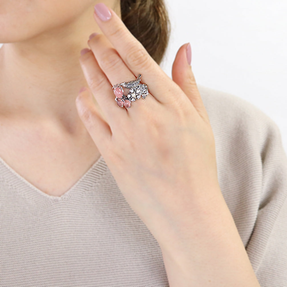 ロードクロサイト/パール シルバーリング(淡水パール/いちご泥棒)《M0020002》