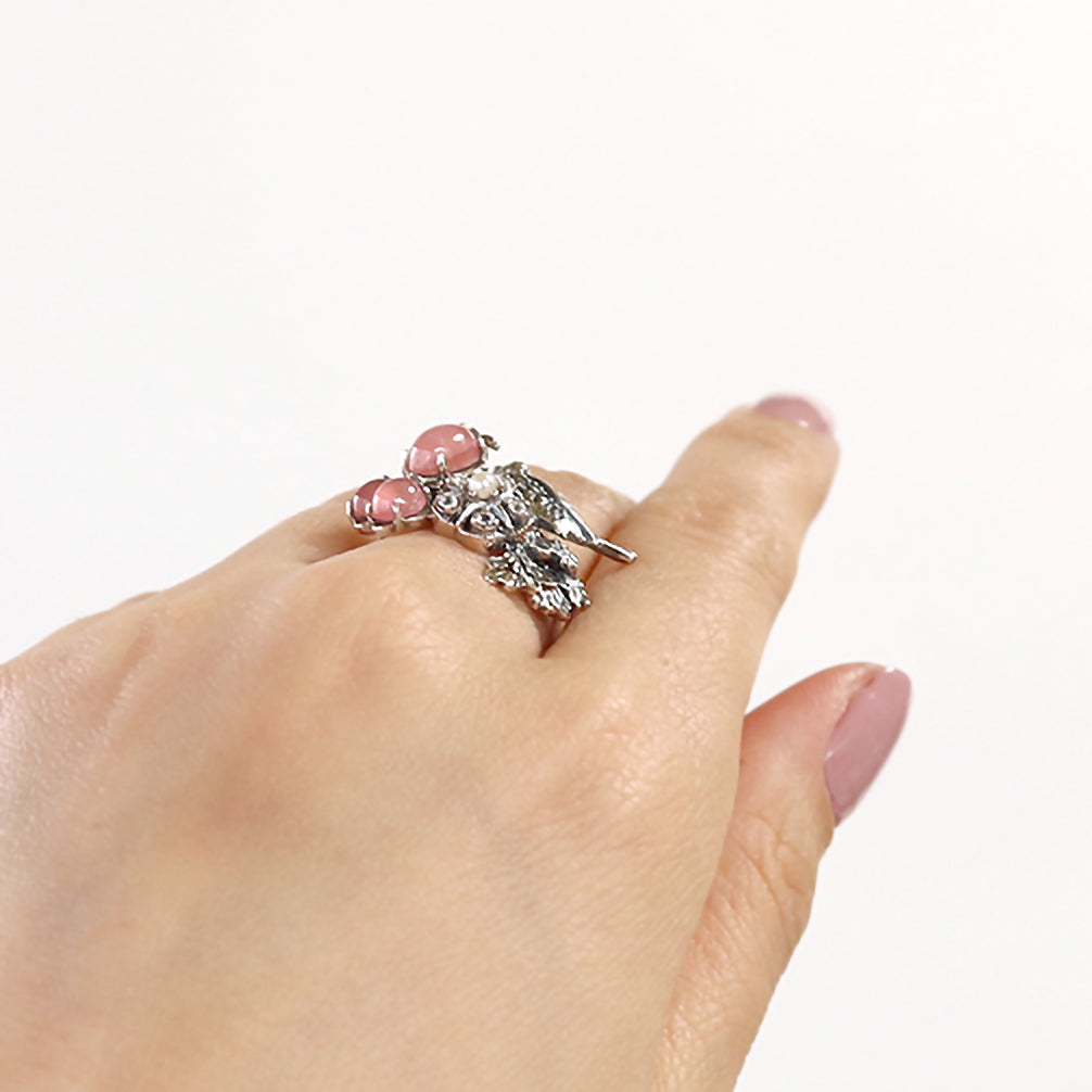 ロードクロサイト/パール シルバーリング(淡水パール/いちご泥棒)《M0020002》