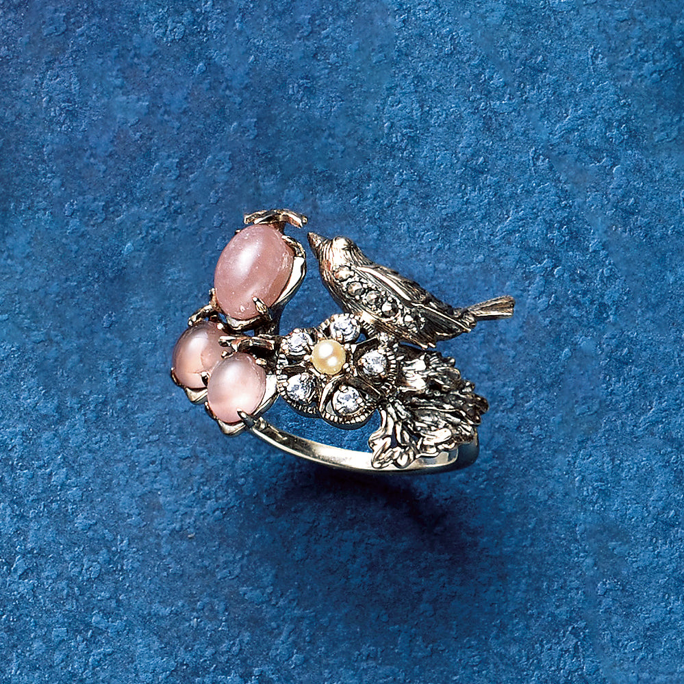 ロードクロサイト/パール シルバーリング(淡水パール/いちご泥棒)《M0020002》