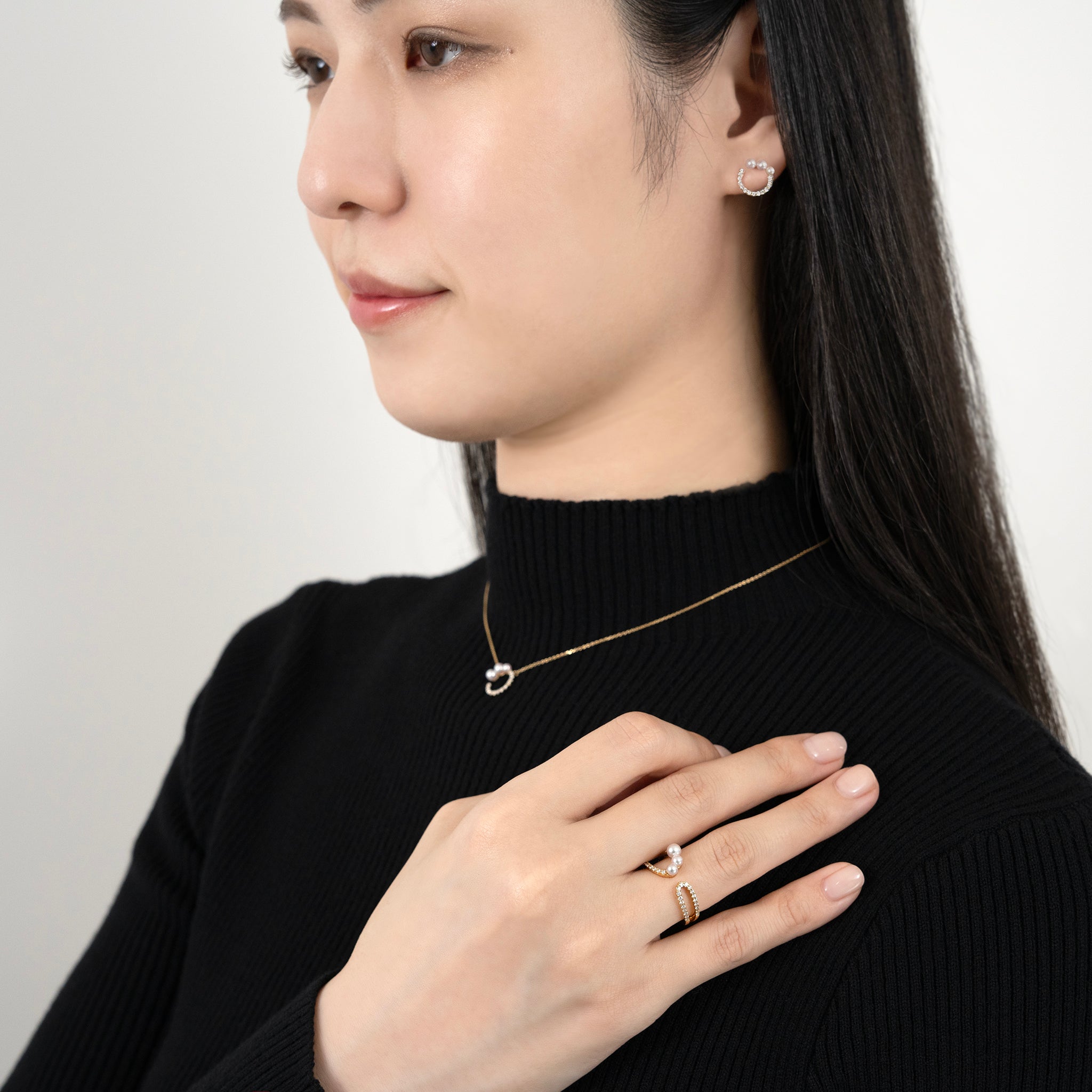 パール/ダイヤモンド K18リング(アコヤ真珠/鑑別書付き)《M0030030》