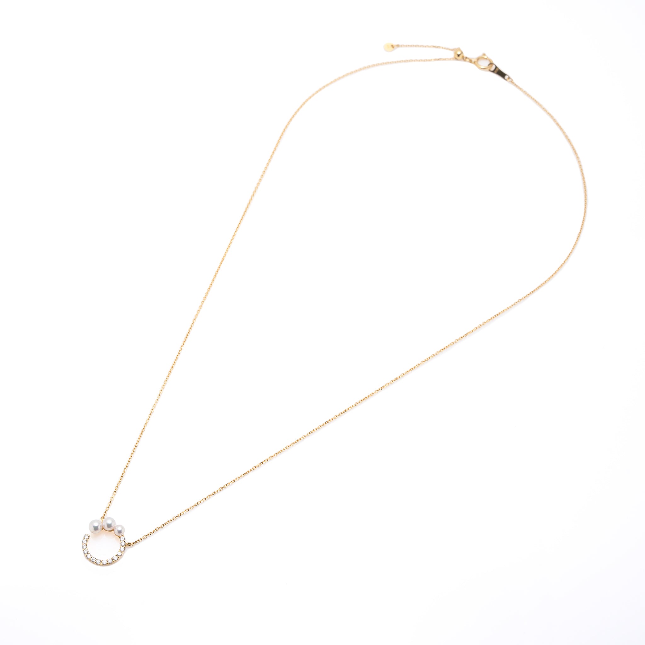 パール/ダイヤモンド K18ネックレス(アコヤ真珠/鑑別書付き)《M0030032》