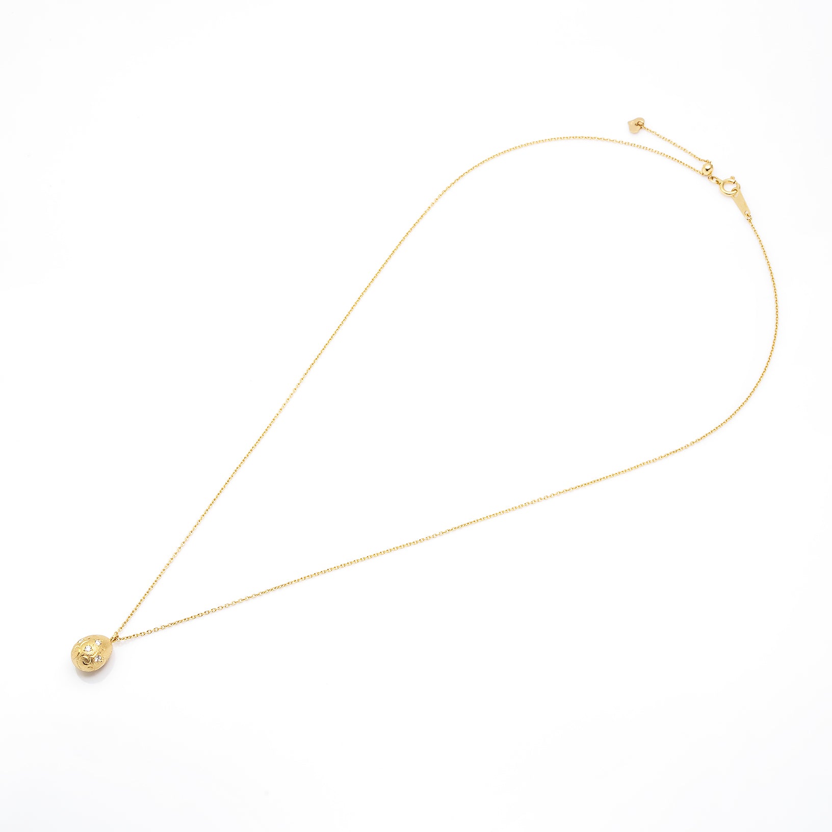 ダイヤモンド K18ネックレス(卵モチーフ/鑑別書付き)《M0030038》