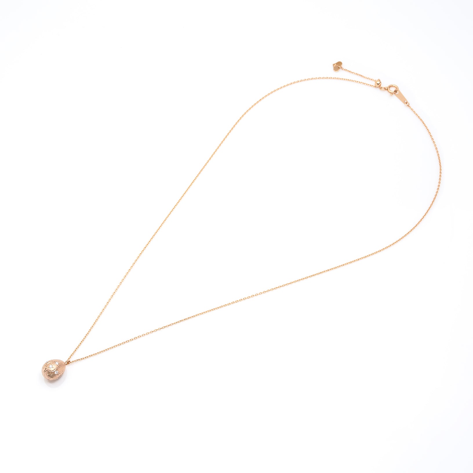 ダイヤモンド K18ネックレス(卵モチーフ/鑑別書付き)《M0030040》