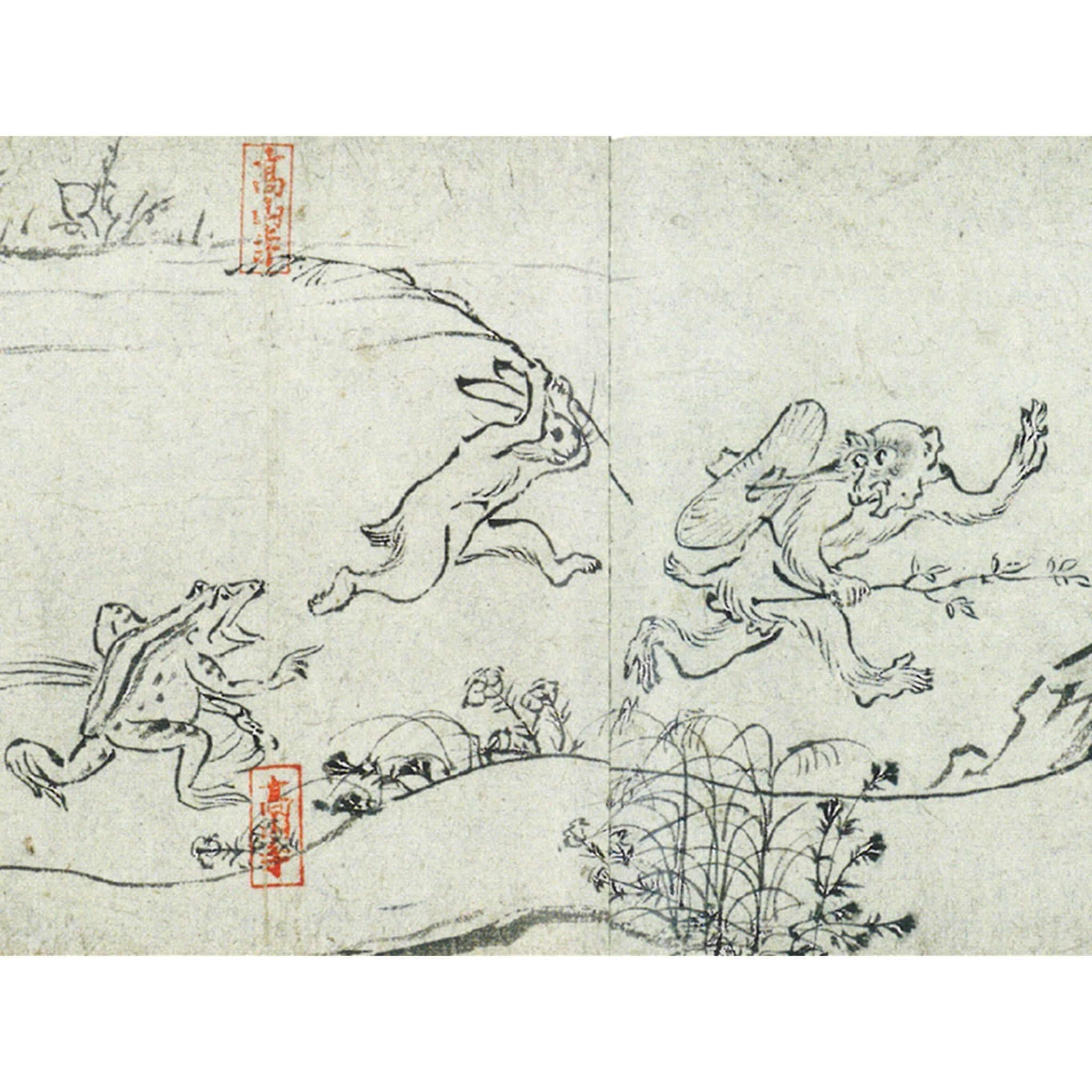 カーネリアン/マルカジット シルバーブローチ兼ペンダントトップ(鳥獣戯画)《M0050006》