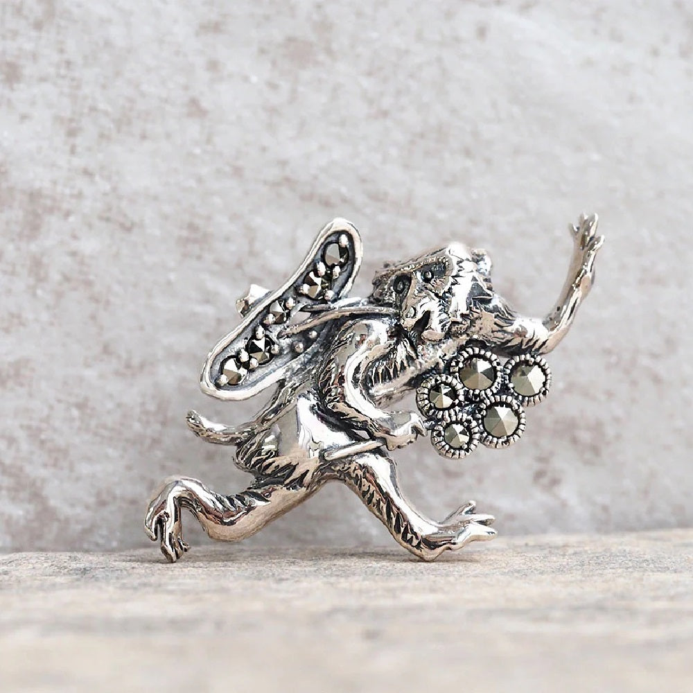 マルカジット シルバーブローチ兼ペンダントトップ(鳥獣戯画)《M0050007》