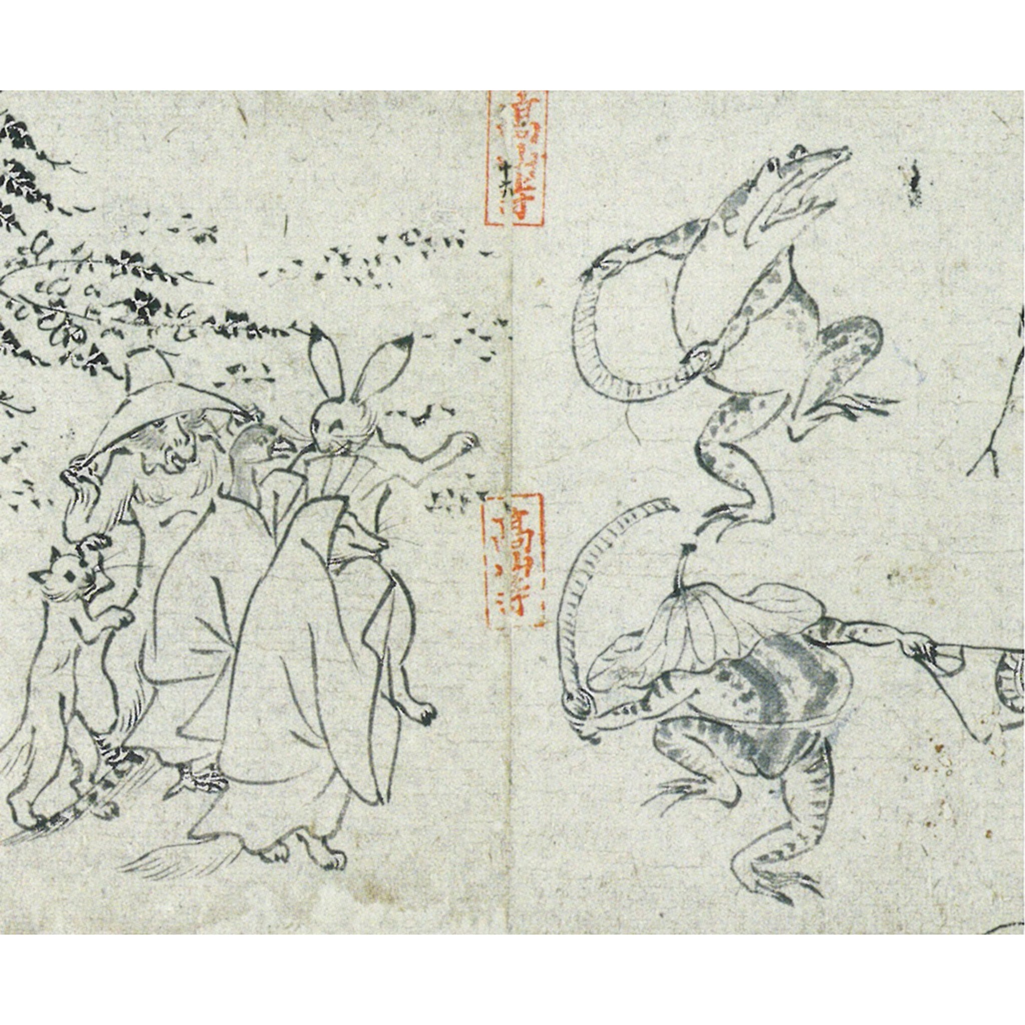 マラカイト/ラピスラズリ シルバーブローチ(鳥獣戯画)《M0050009》