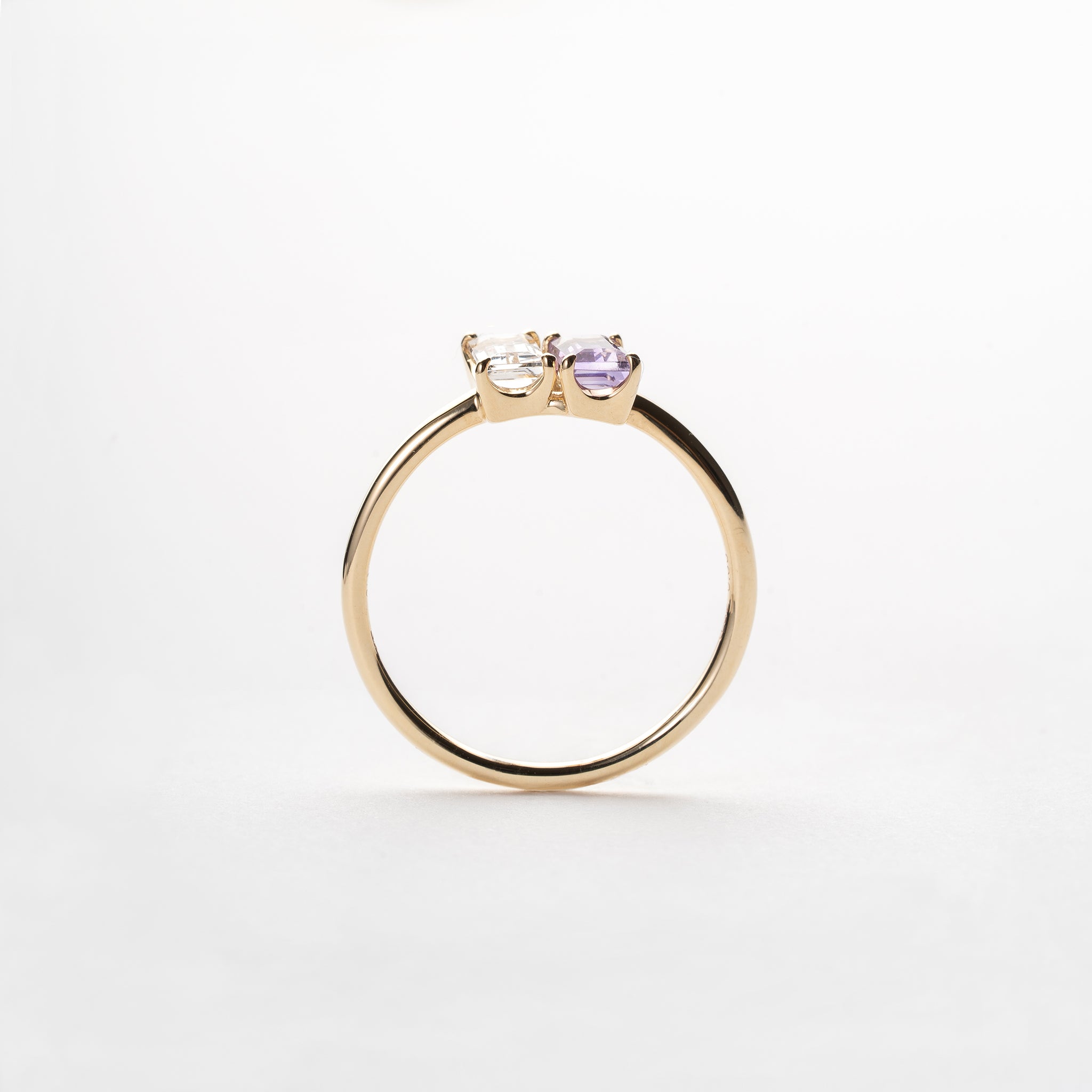 ロッククリスタル/アメシスト K10リング《M0060001》