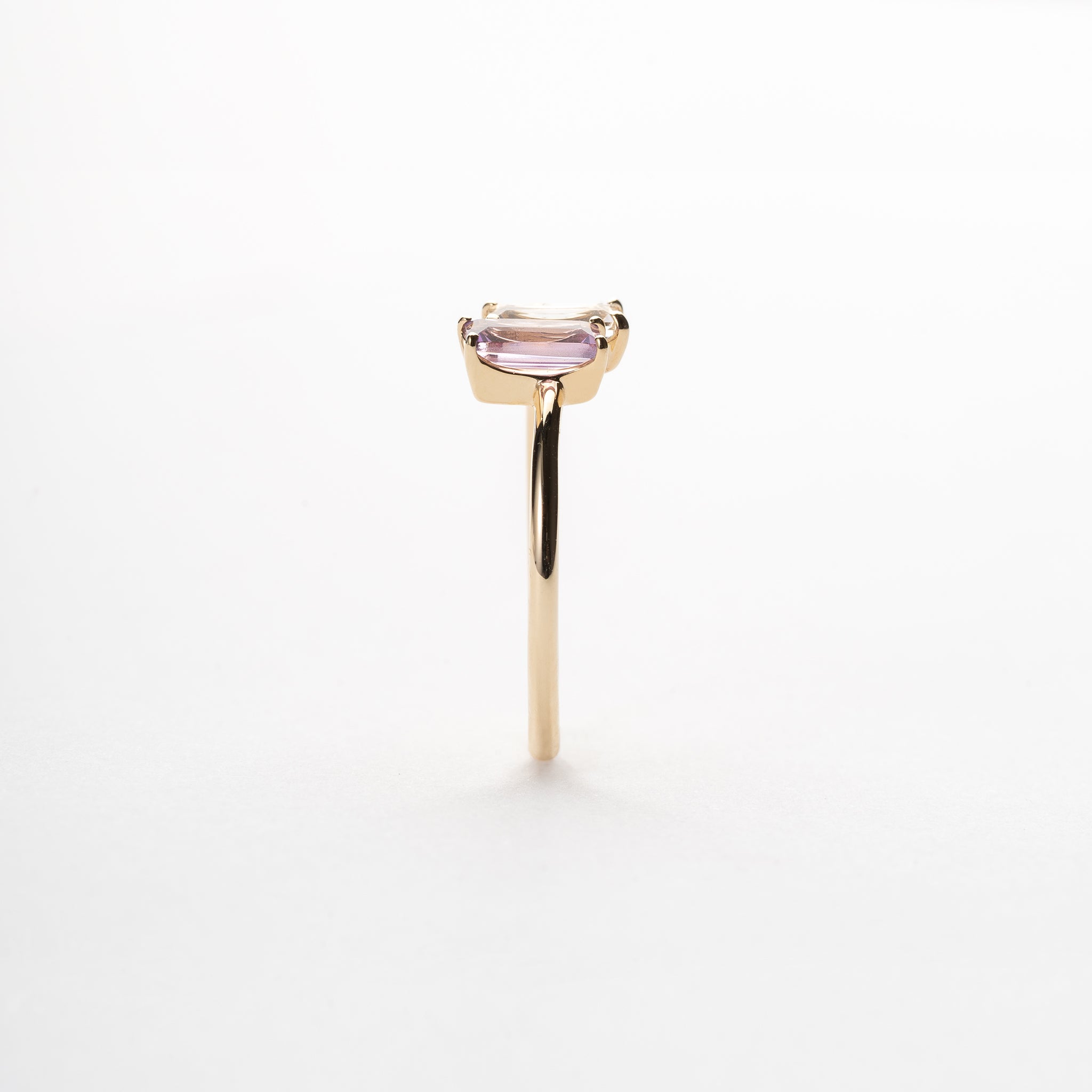 ロッククリスタル/アメシスト K10リング《M0060001》