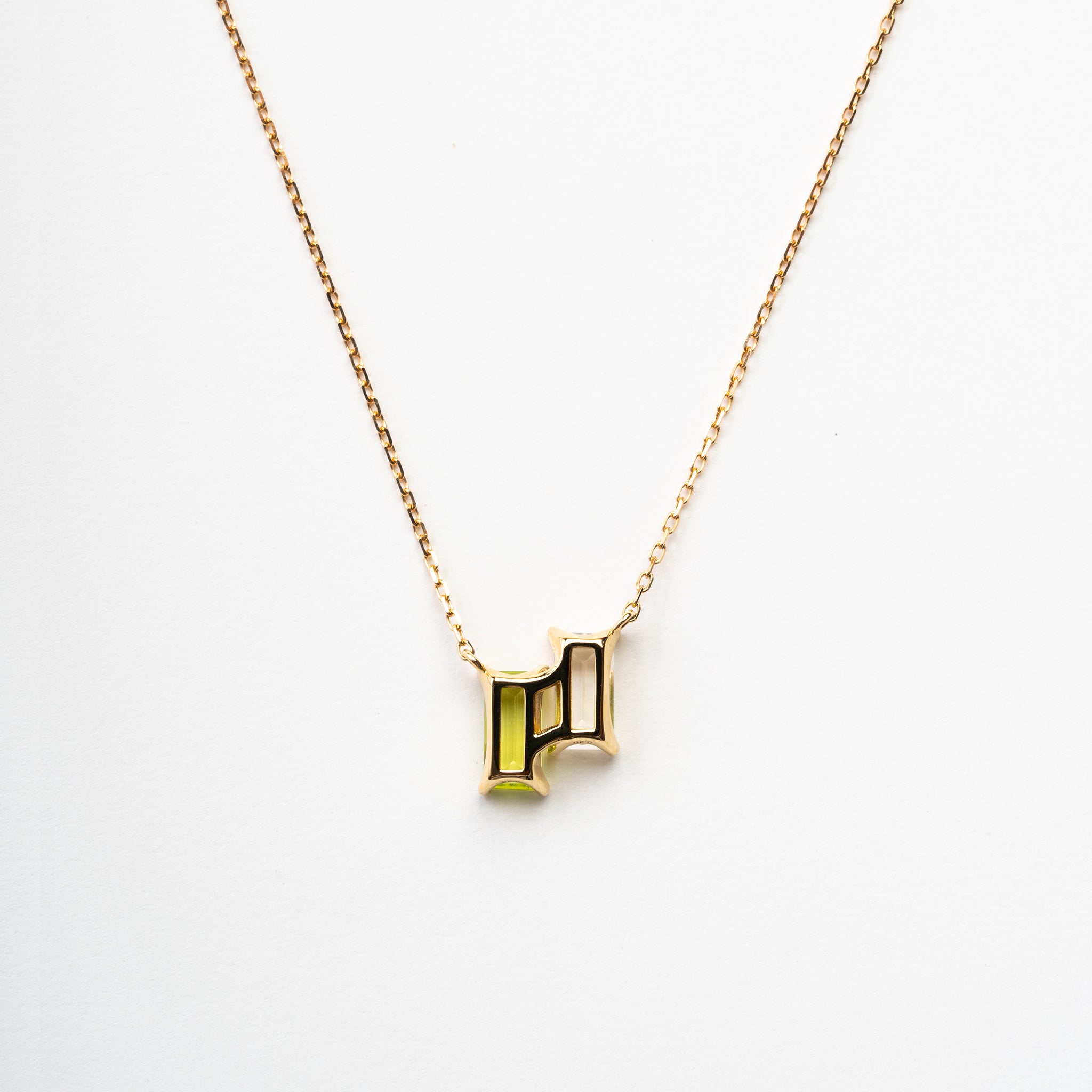 ロッククリスタル/ペリドット K10ネックレス《M0060006》
