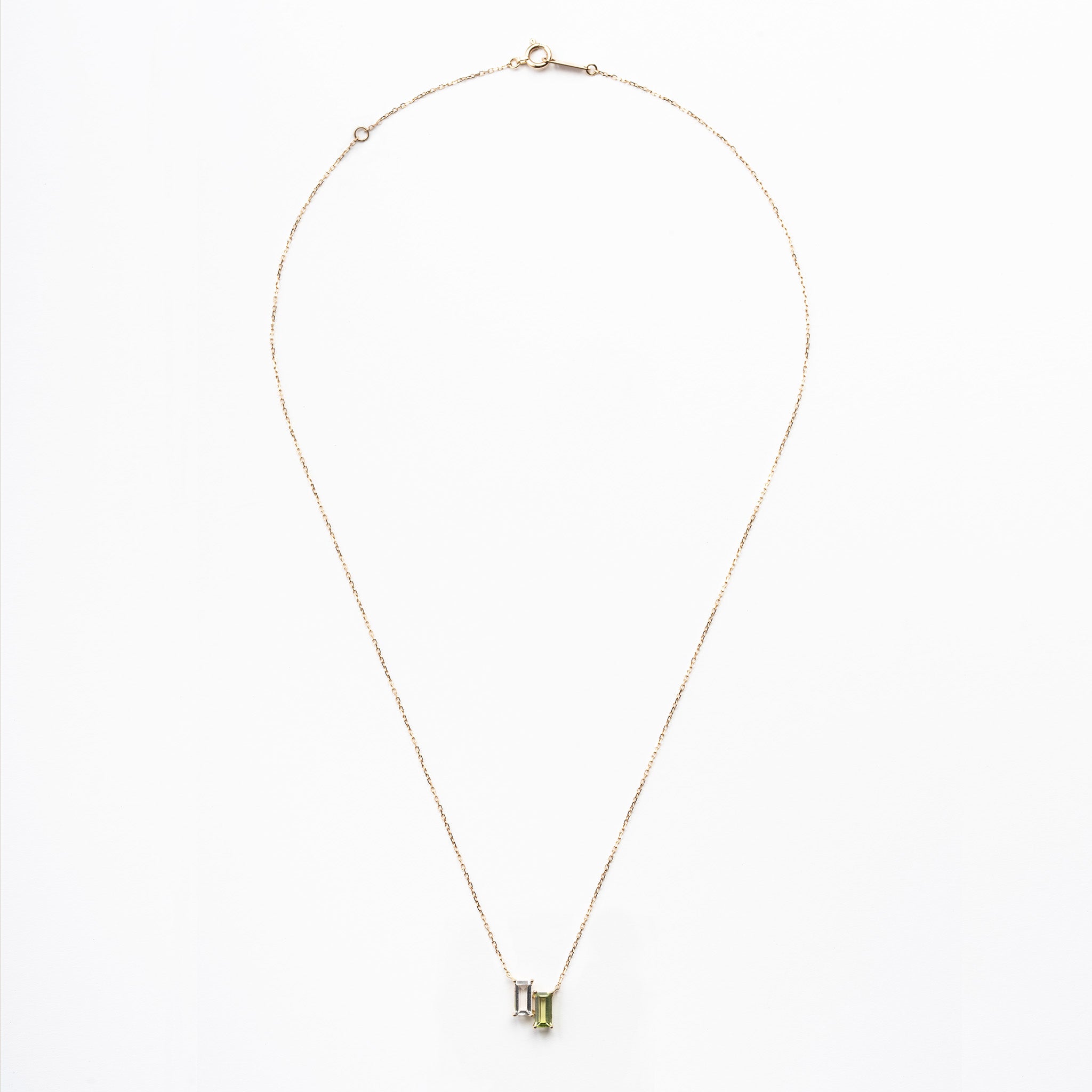 ロッククリスタル/ペリドット K10ネックレス《M0060006》