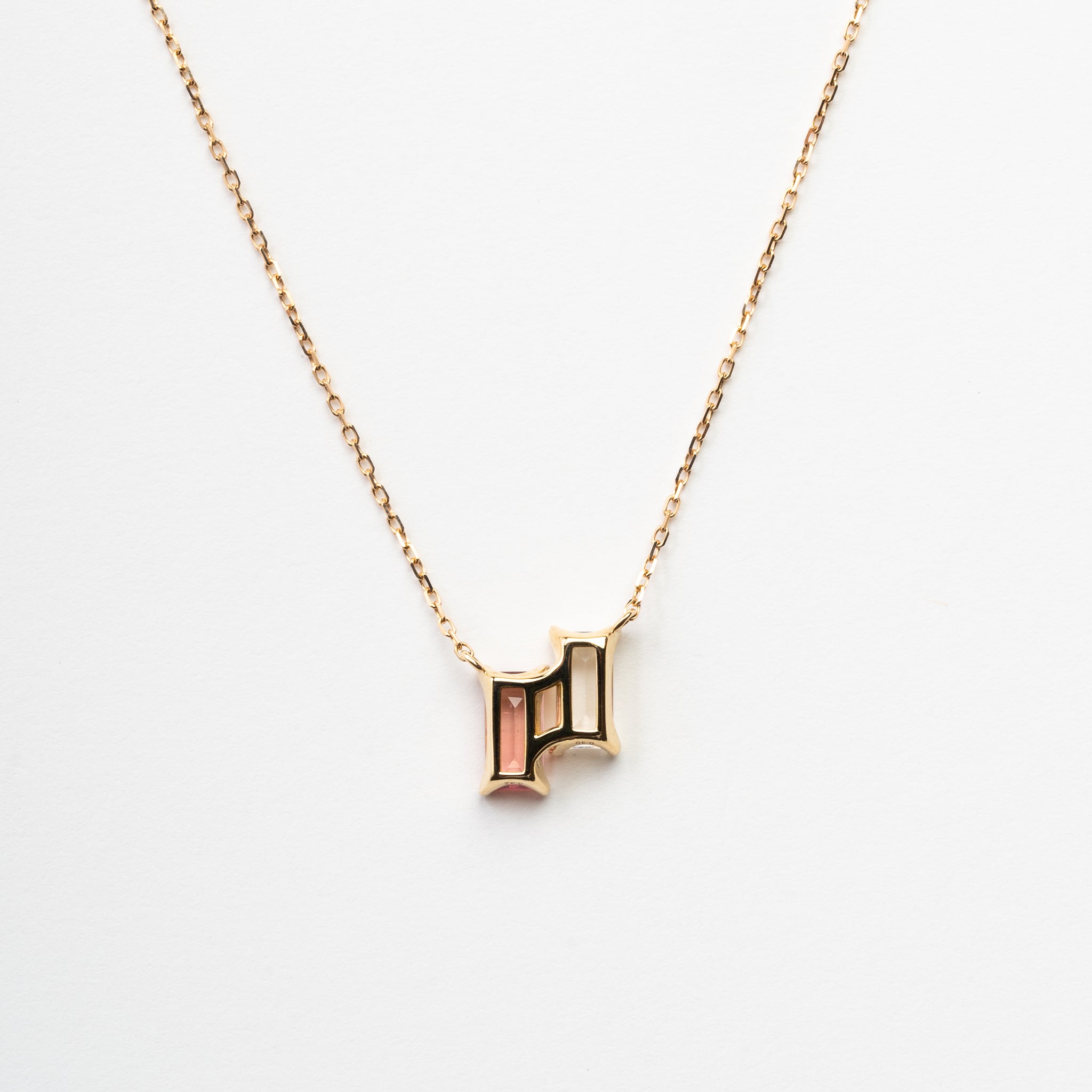 ロッククリスタル/ピンクトルマリン K10ネックレス《M0060007》