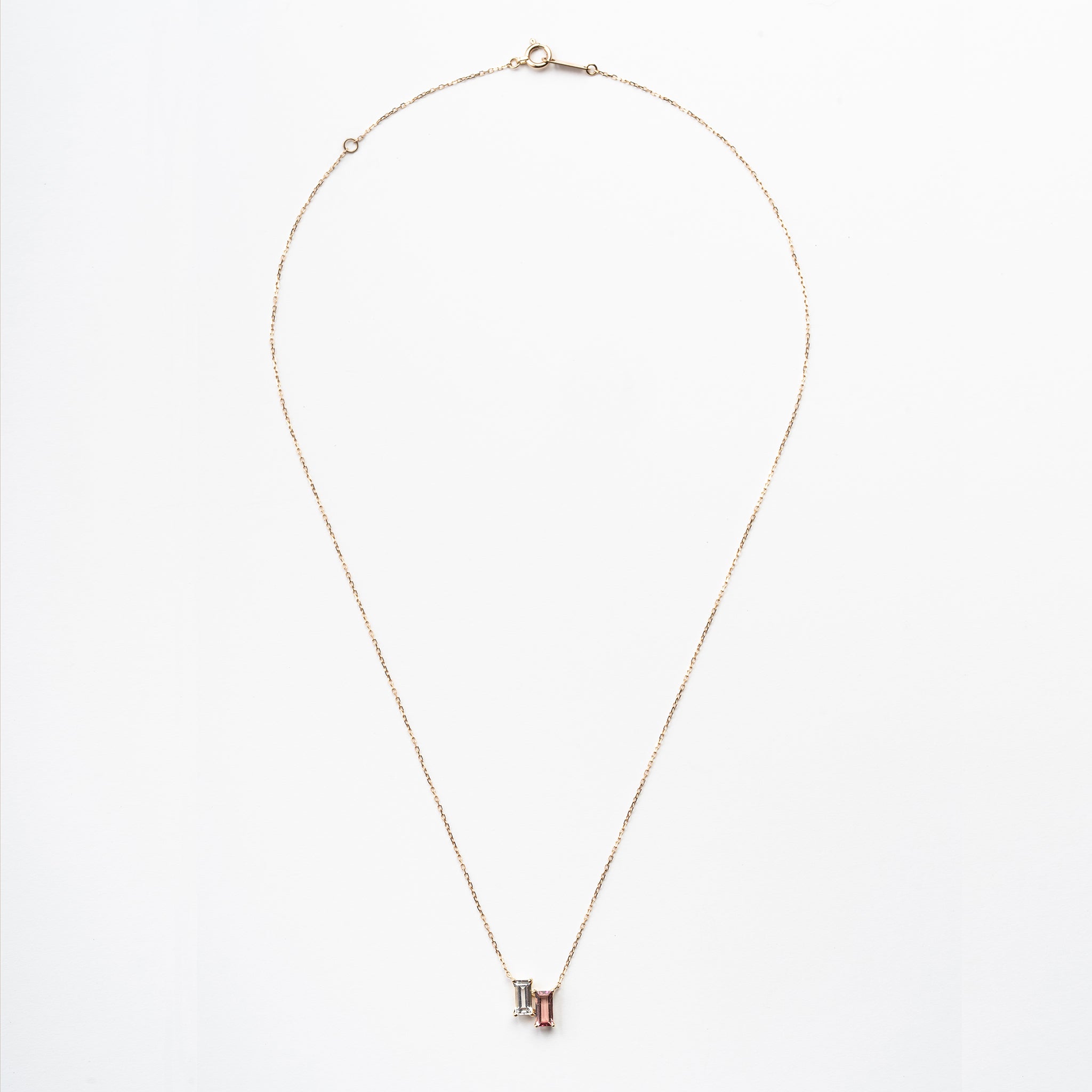 ロッククリスタル/ピンクトルマリン K10ネックレス《M0060007》