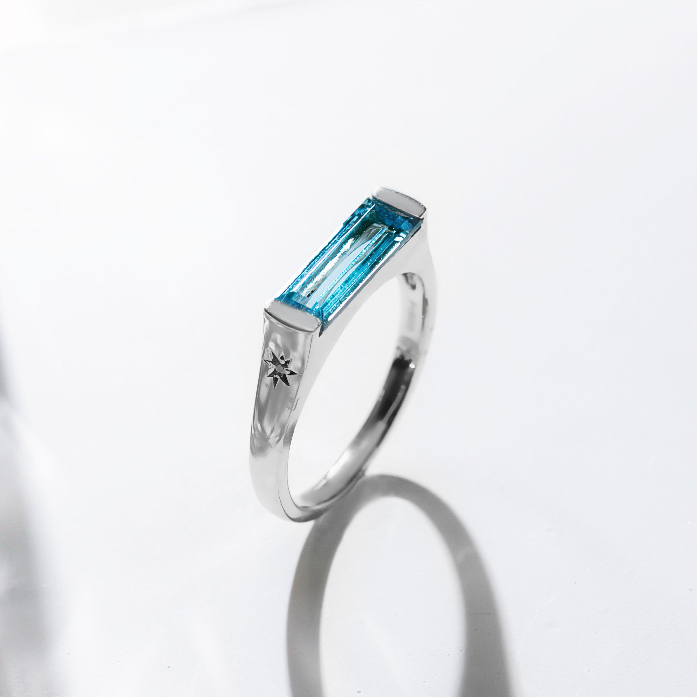 ブルートパーズ/ダイヤモンド プラチナリング《M0060010》