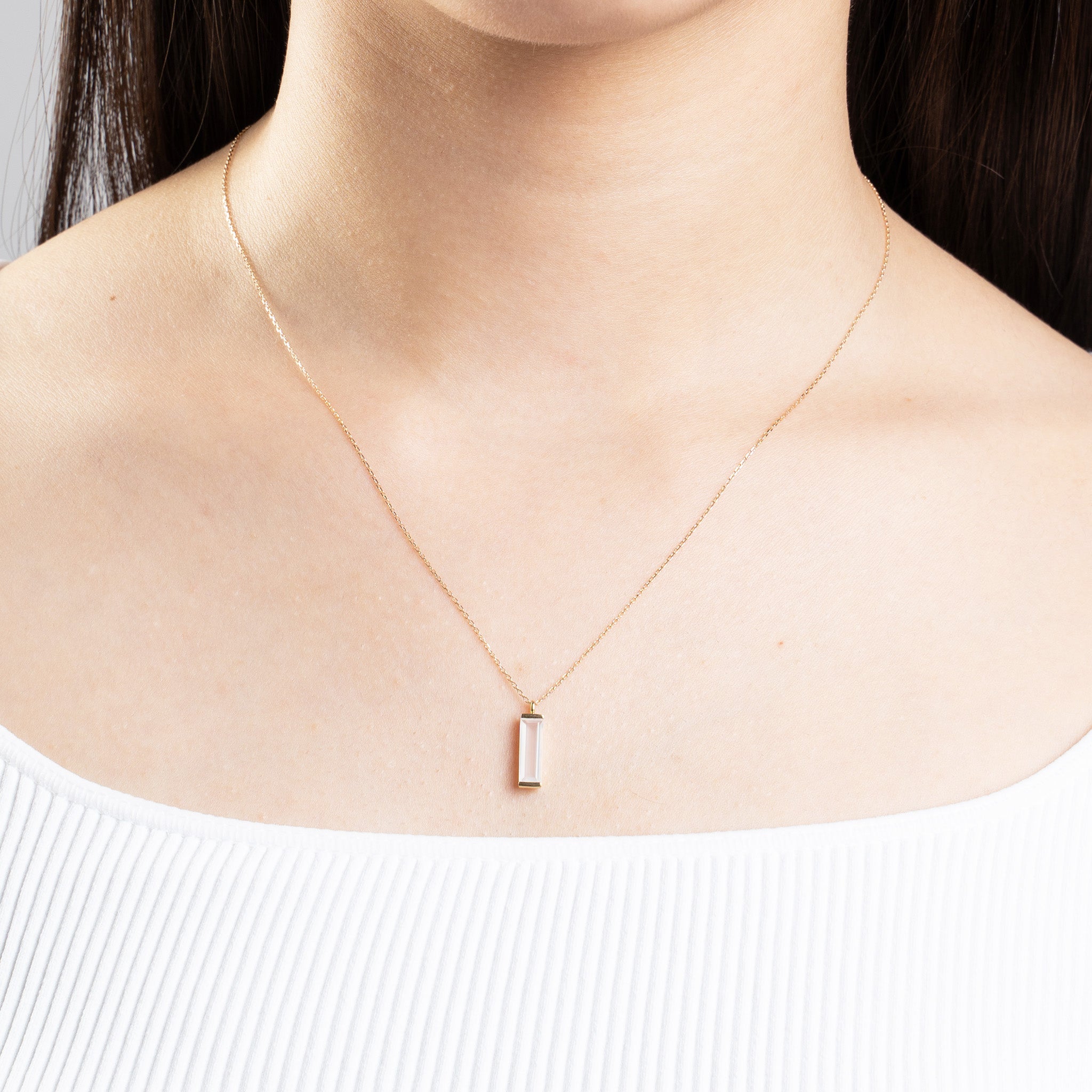 ホワイトカルセドニー K10ネックレス《M0060014》