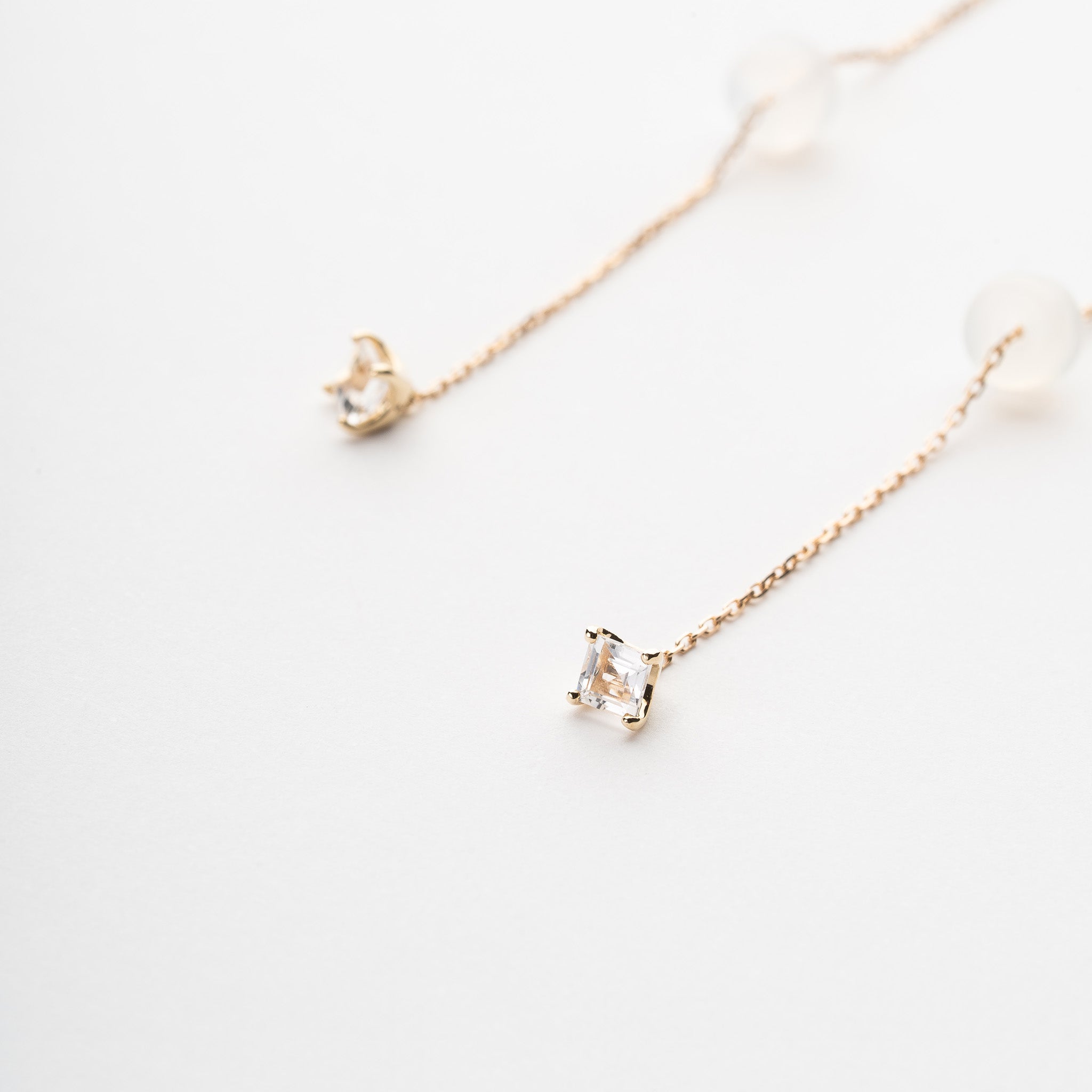 ホワイトトパーズ K10ピアス(11月誕生石)《M0060019》