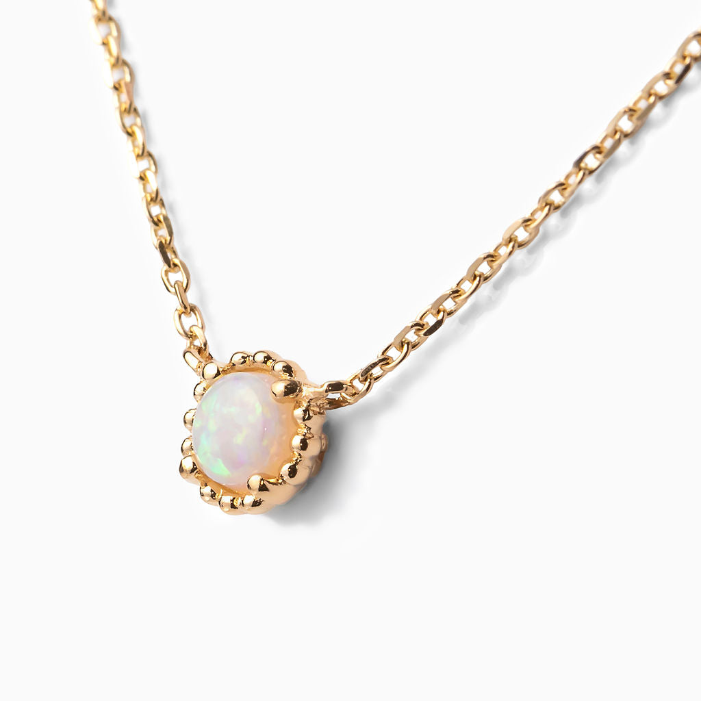 オパール K10ネックレス(ミル打ち風/10月誕生石)《M0060021》