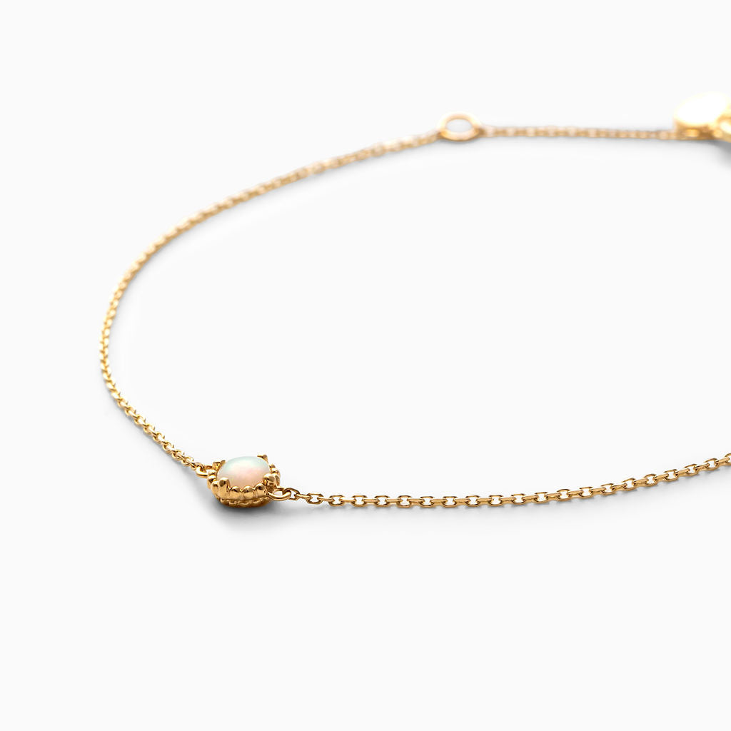 オパール K10ブレスレット(ミル打ち風/10月誕生石)《M0060023》