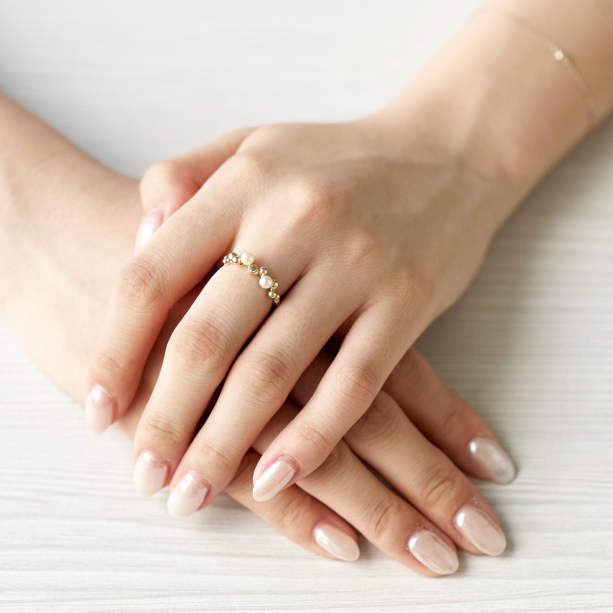 パール/ダイヤモンド K10リング(アコヤ真珠)《M0060025》