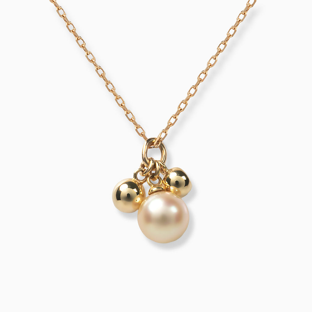 パール/ダイヤモンド K10ネックレス(アコヤ真珠)《M0060027》