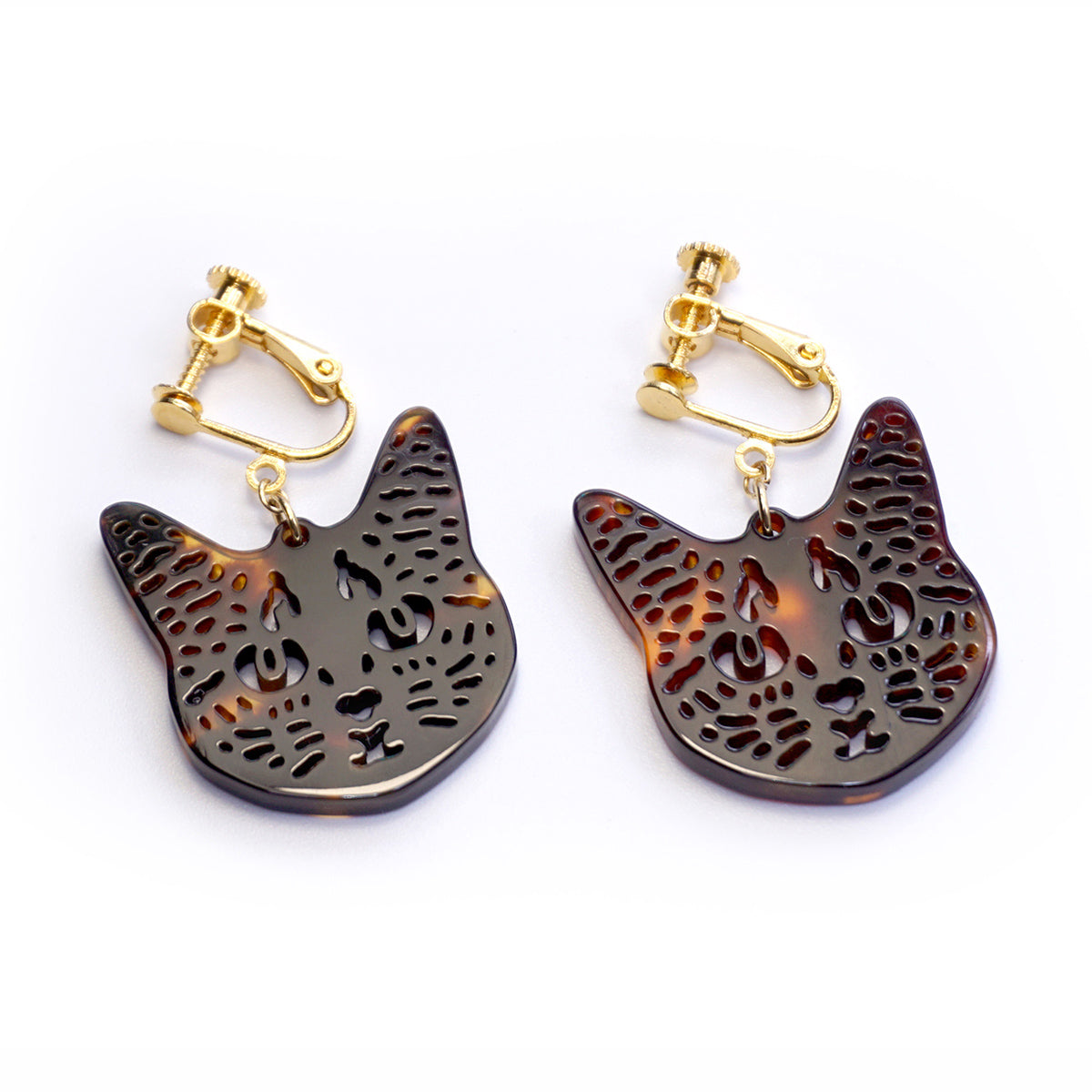 べっ甲 イヤリング(ネコモチーフ)《M0080005》