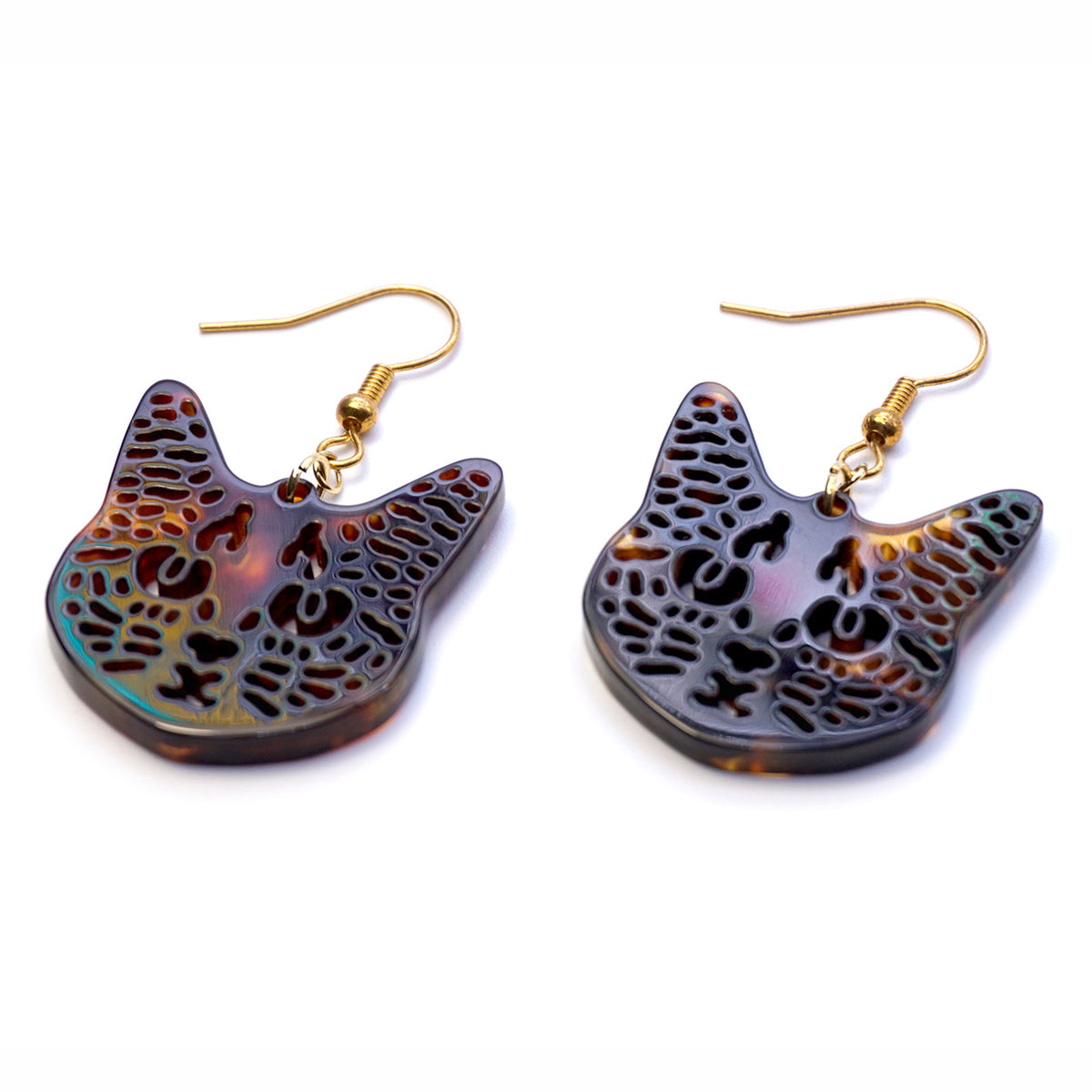 べっ甲 ピアス(ネコモチーフ)《M0080006》