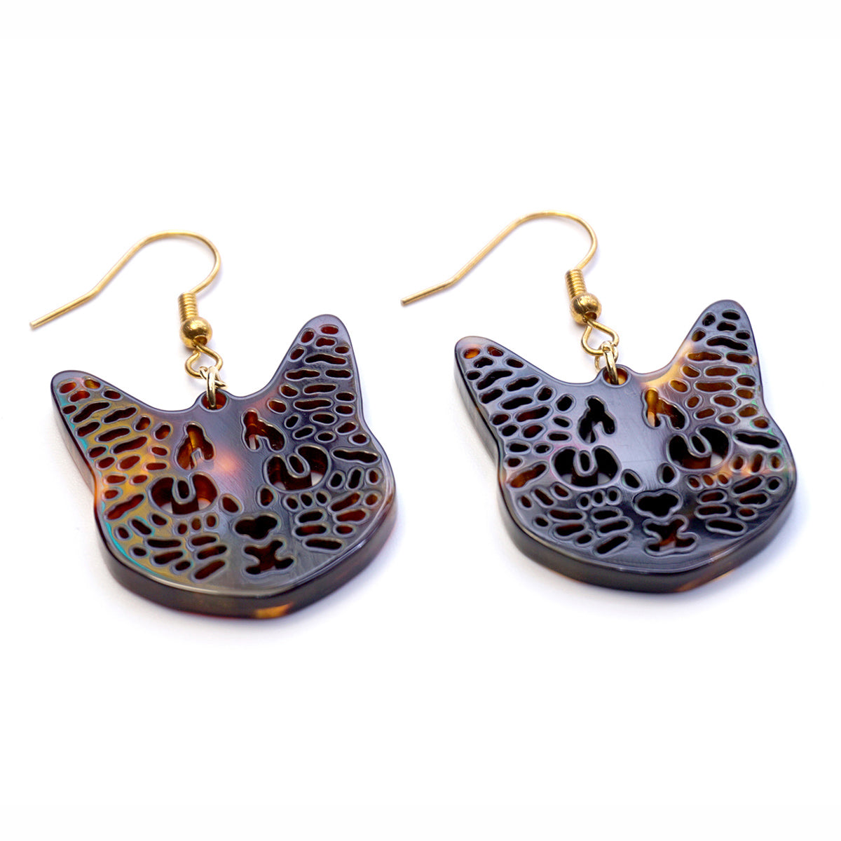 べっ甲 ピアス(ネコモチーフ)《M0080006》