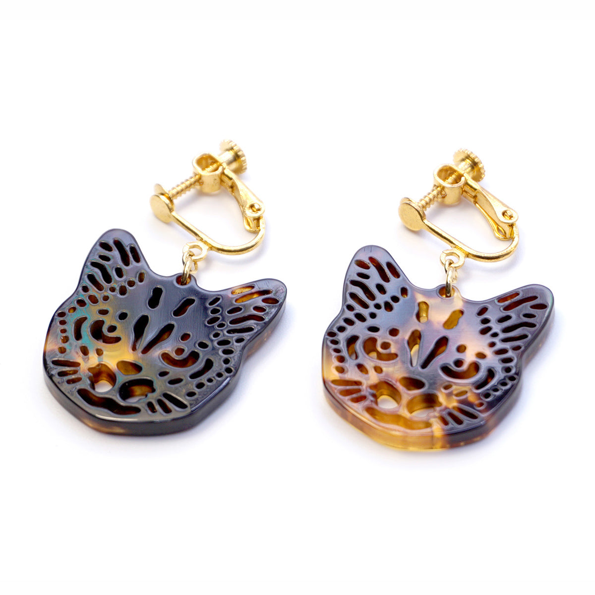 べっ甲 イヤリング(ネコモチーフ)《M0080007》